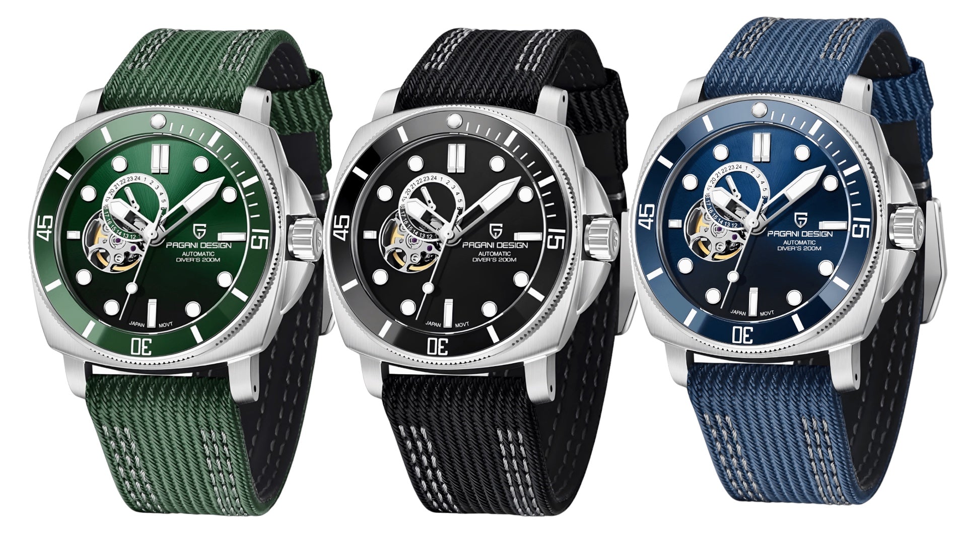 Pagani Design PD1736 automatski muški sat sa otvorenim mehanizmom u turbijon stilu