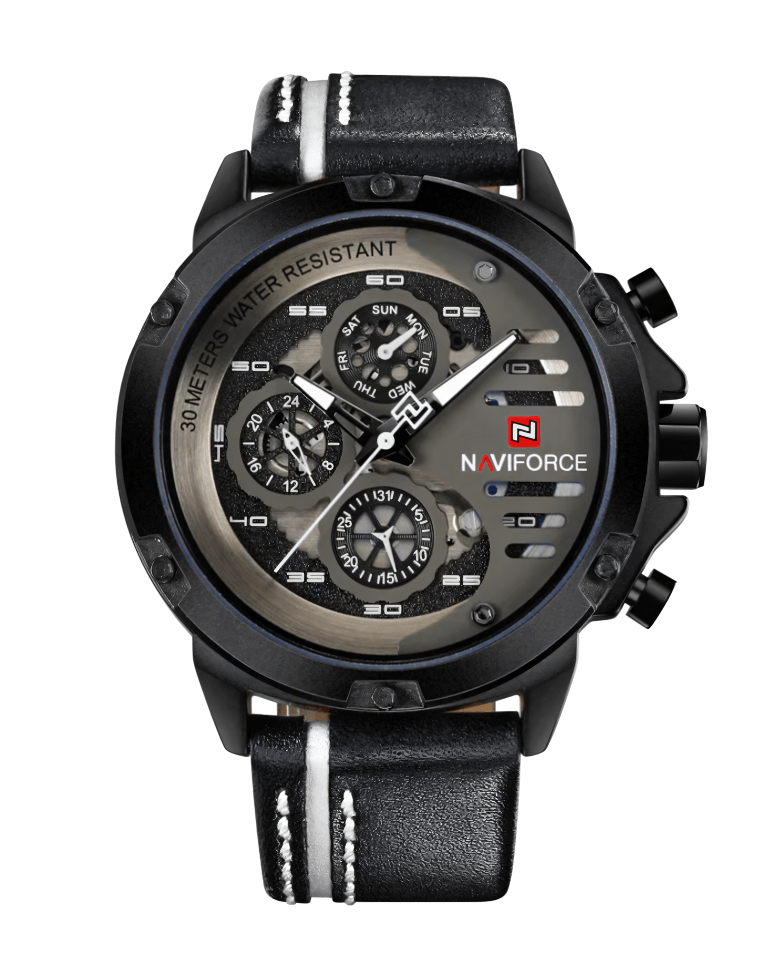 Prikaz muskog sata nf9110 u crnoj boji. Kolekcija muskih satova nf9110