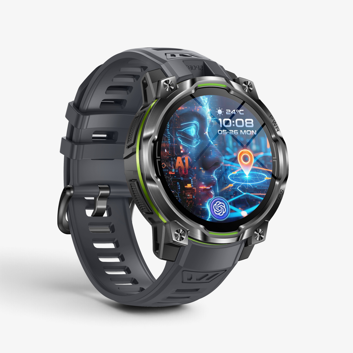 Muški Pametni Sat Military KC108 - Black/Green