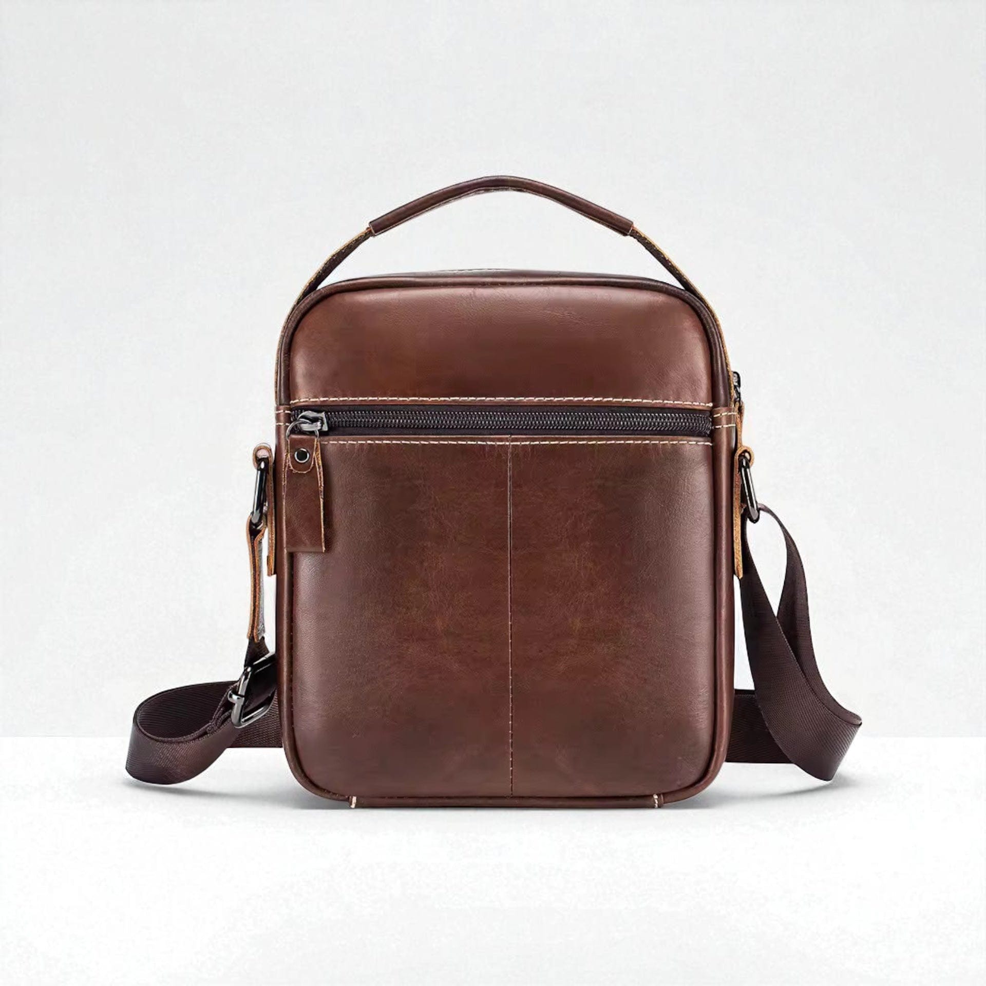 Muška Kožna Torba Vintage One – Braon Boja - zadnji deo sa praktičnim džepom