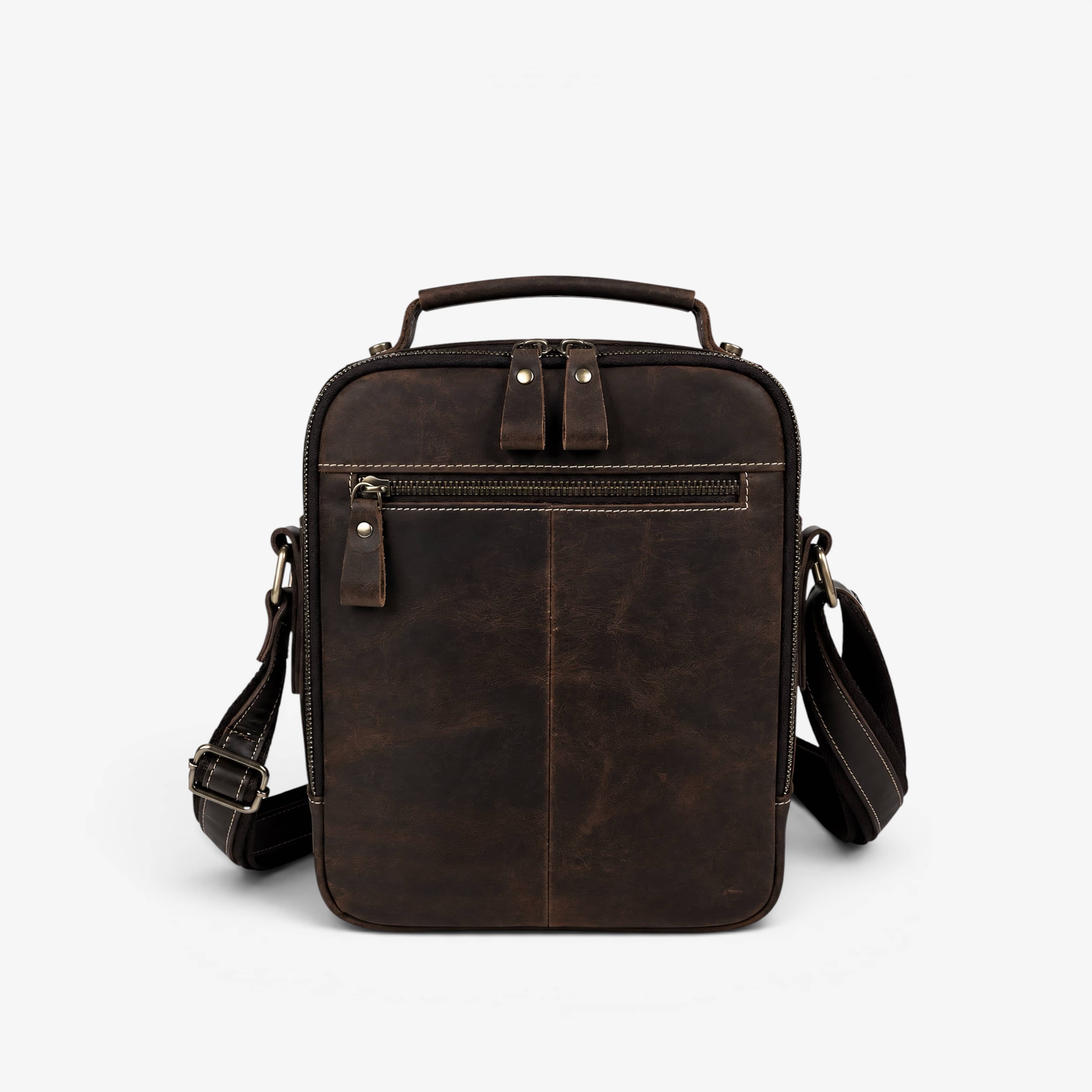 Muška Kožna Torba Humerpaul Line - Dark Brown 🦬