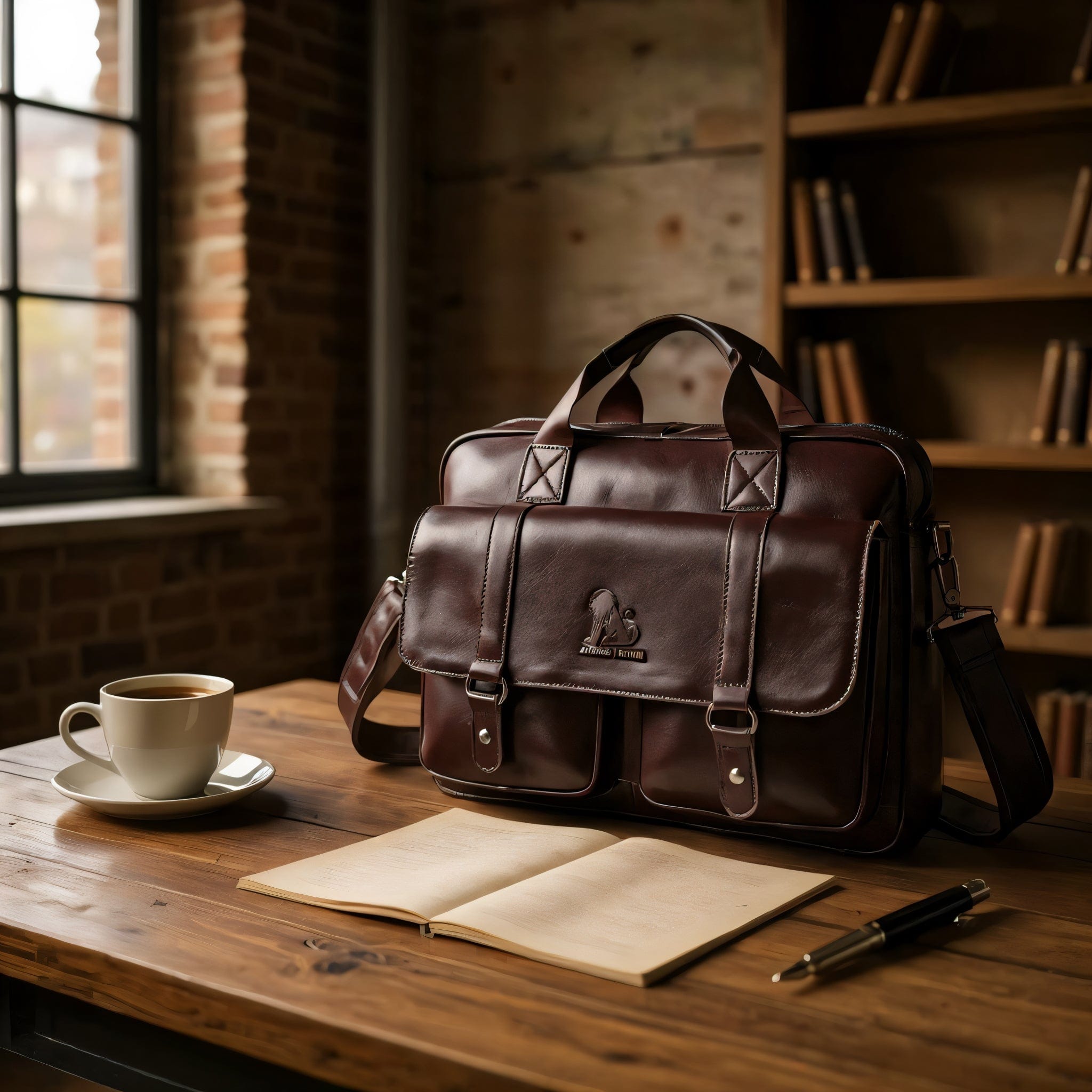 Prednja strana muške kožne torbe VARDEN od prirodne teleće kože