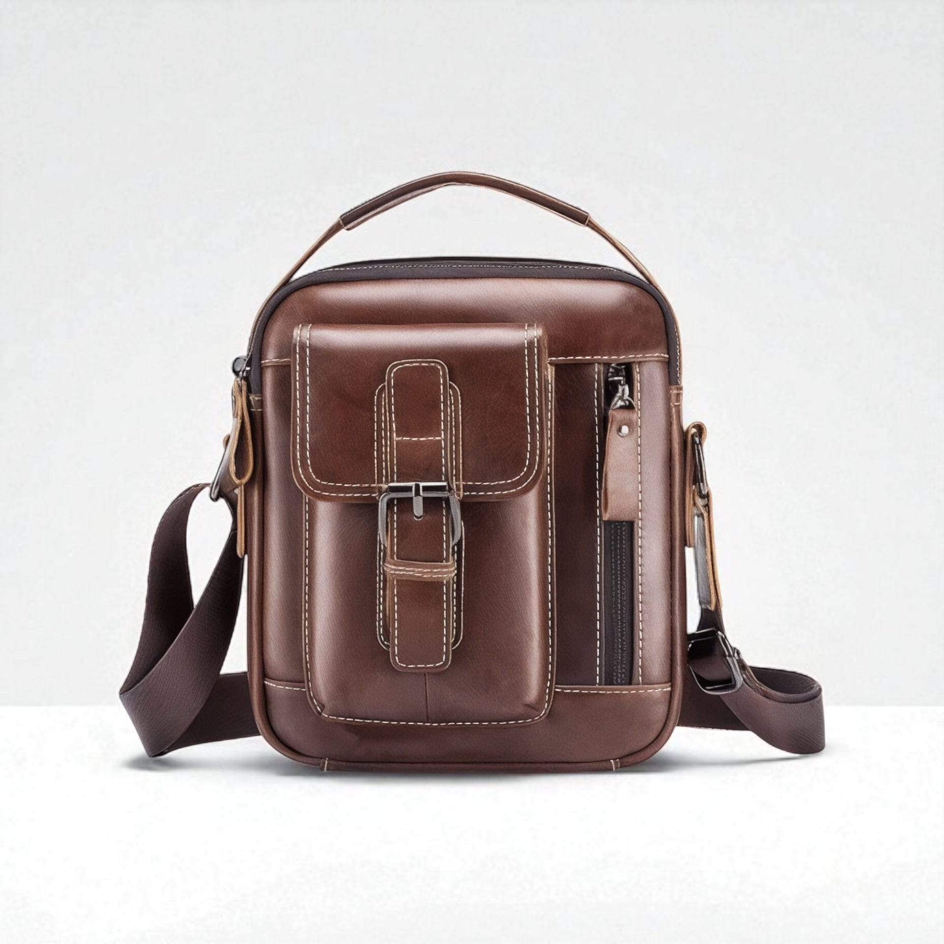Muška kožna torba Vintage One – Braon Boja - prednji pogled