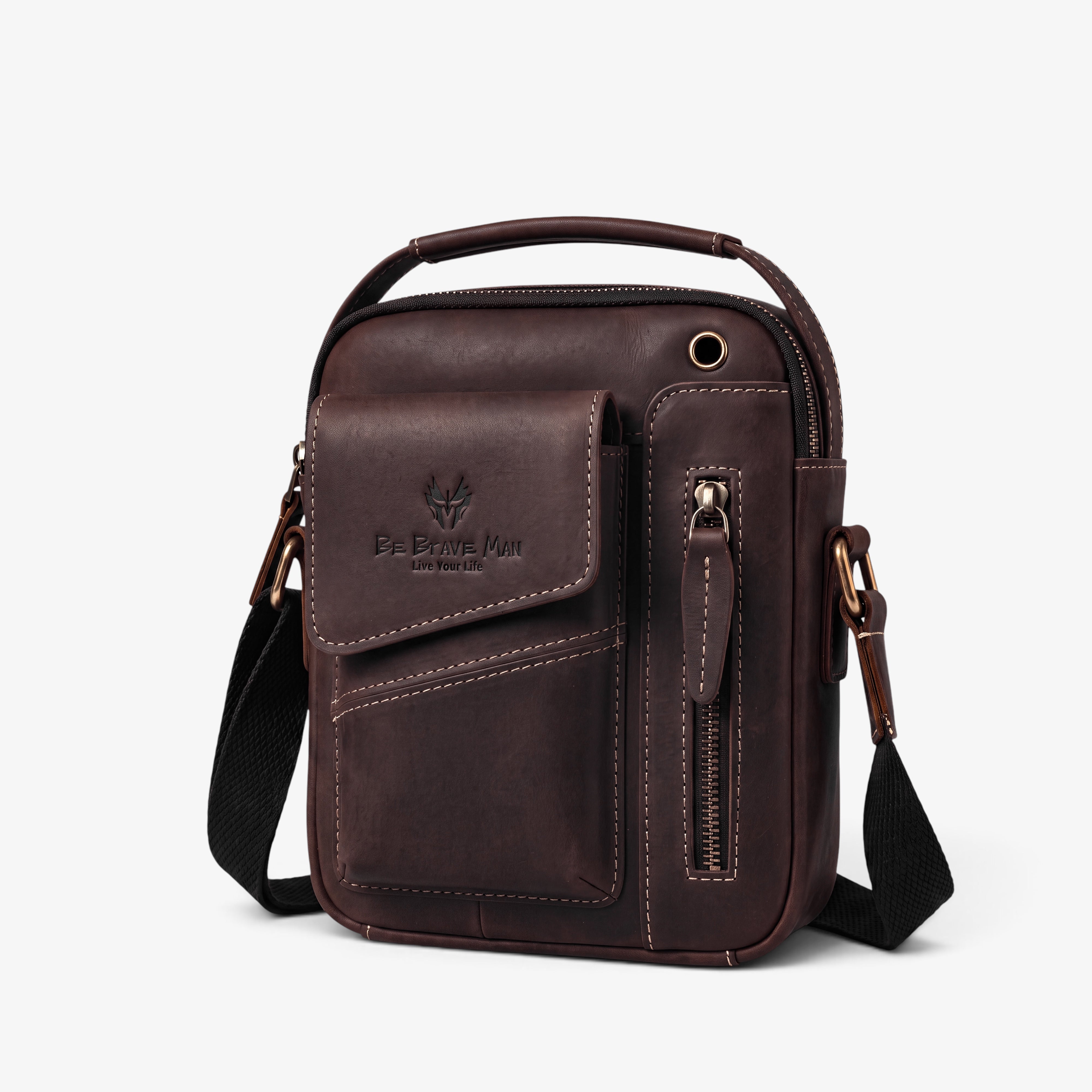 MUŠKA KOŽNA TORBA ZA LAPTOP 13/15 Inča – NORDEEP BROWN