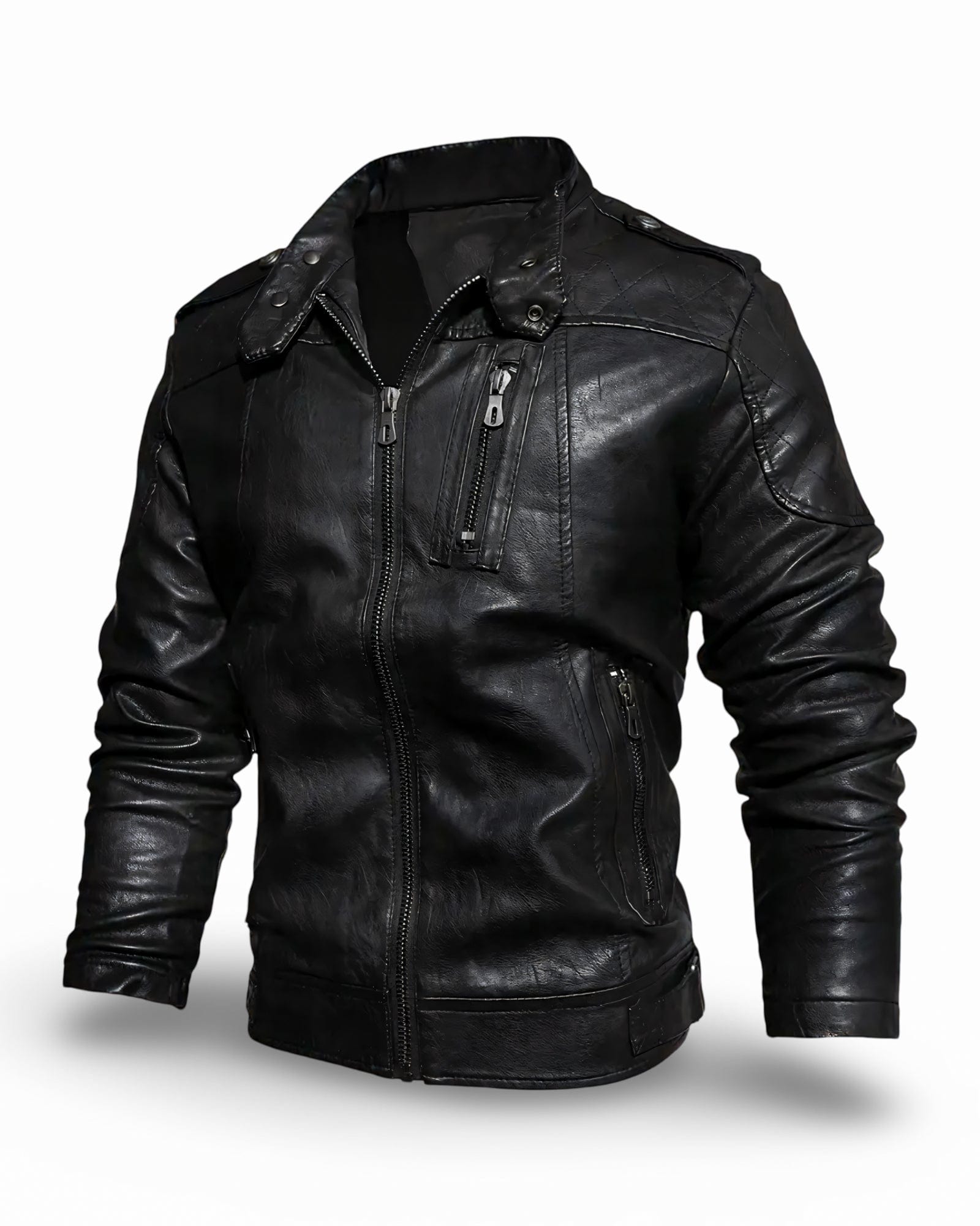 Muška letnja kožna jakna u crnoj boji Iron Hide 🛩️