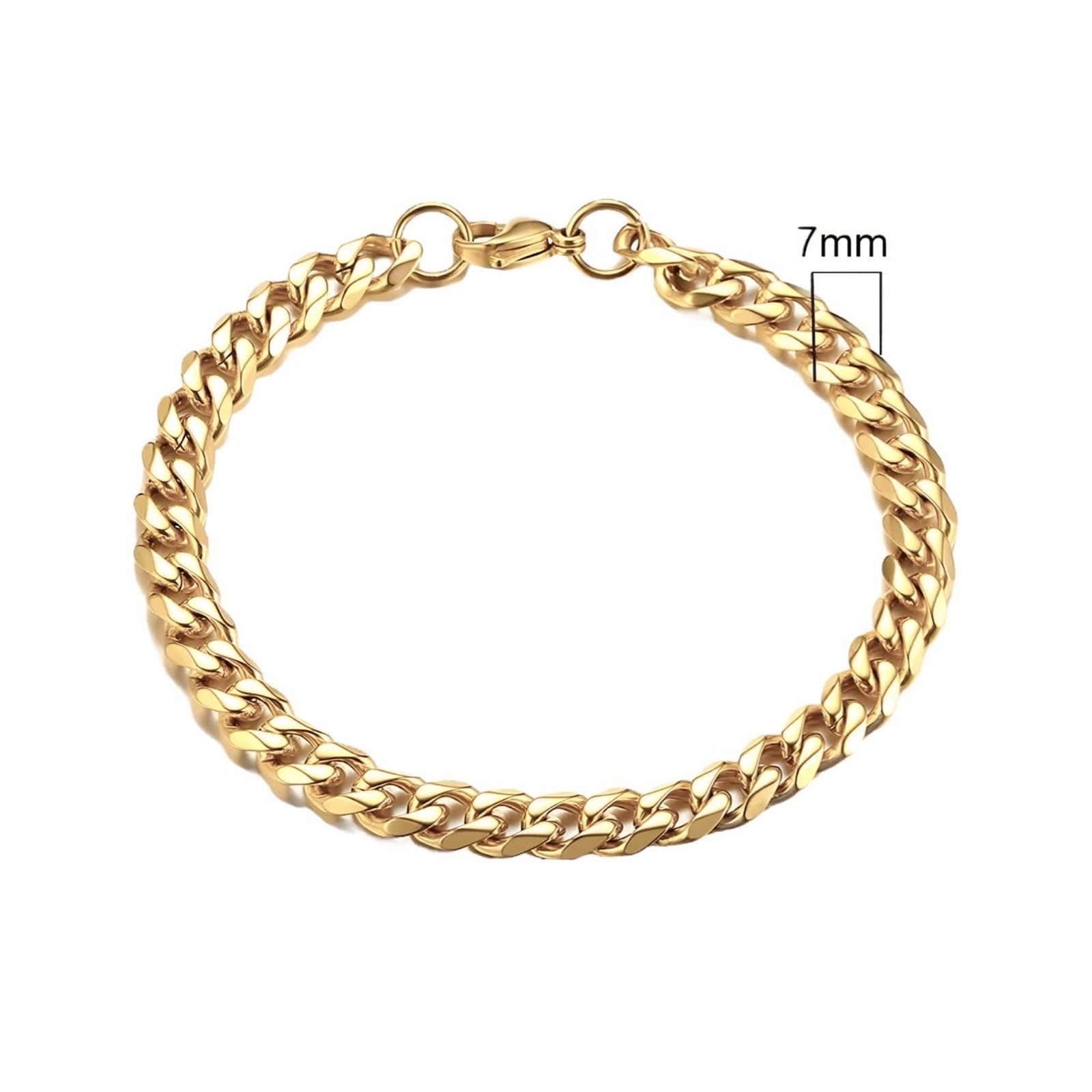 Muška narukvica CUBAN 7mm Sa Pozlatom