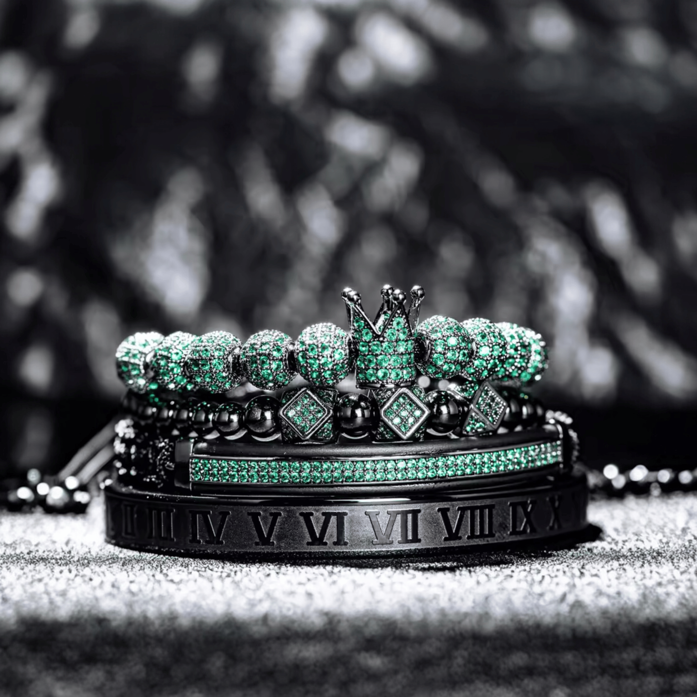 Muška narukvica ROYAL Smaragd 👑