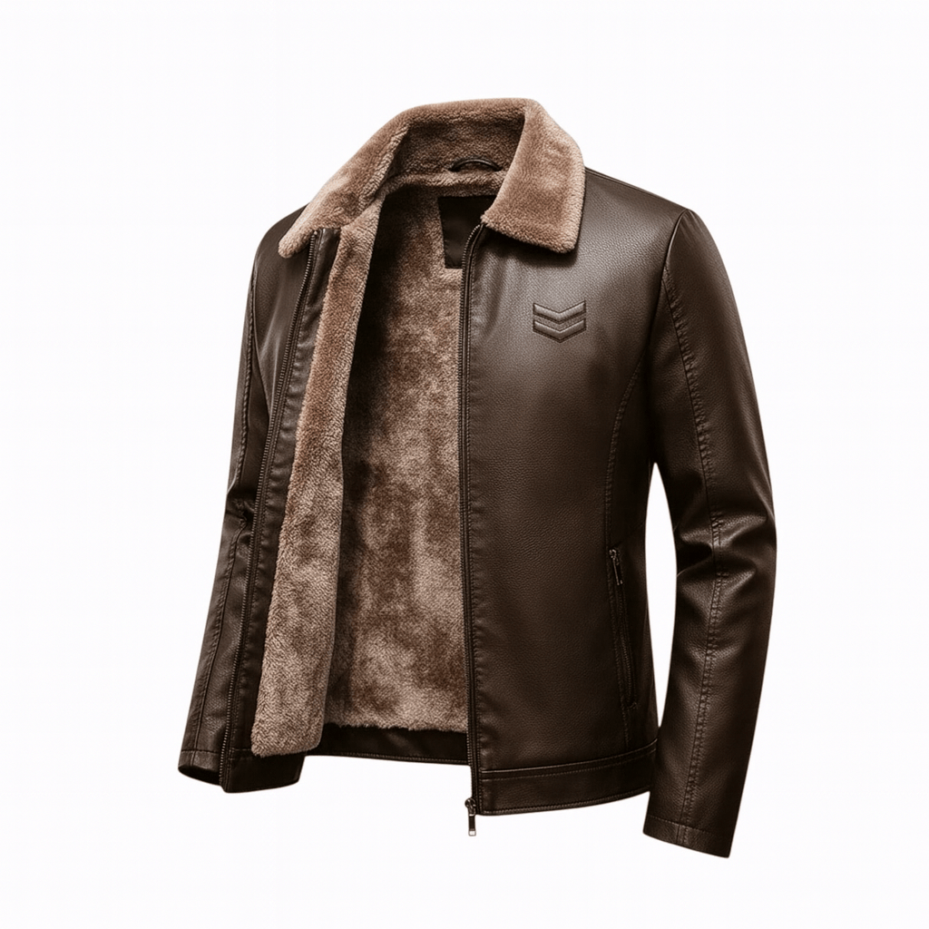 Muška Zimska Kožna Jakna sa termo postavom - Cold Front Brown