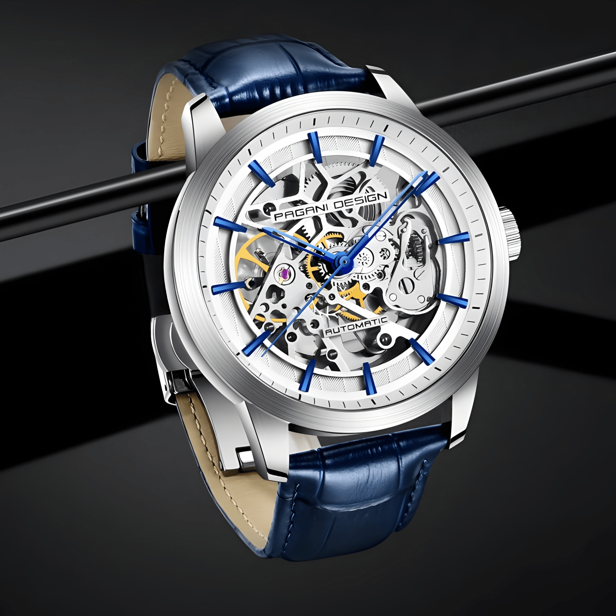 Muški Automatik Sat Pagani Design PD1638 Skeleton - Blue