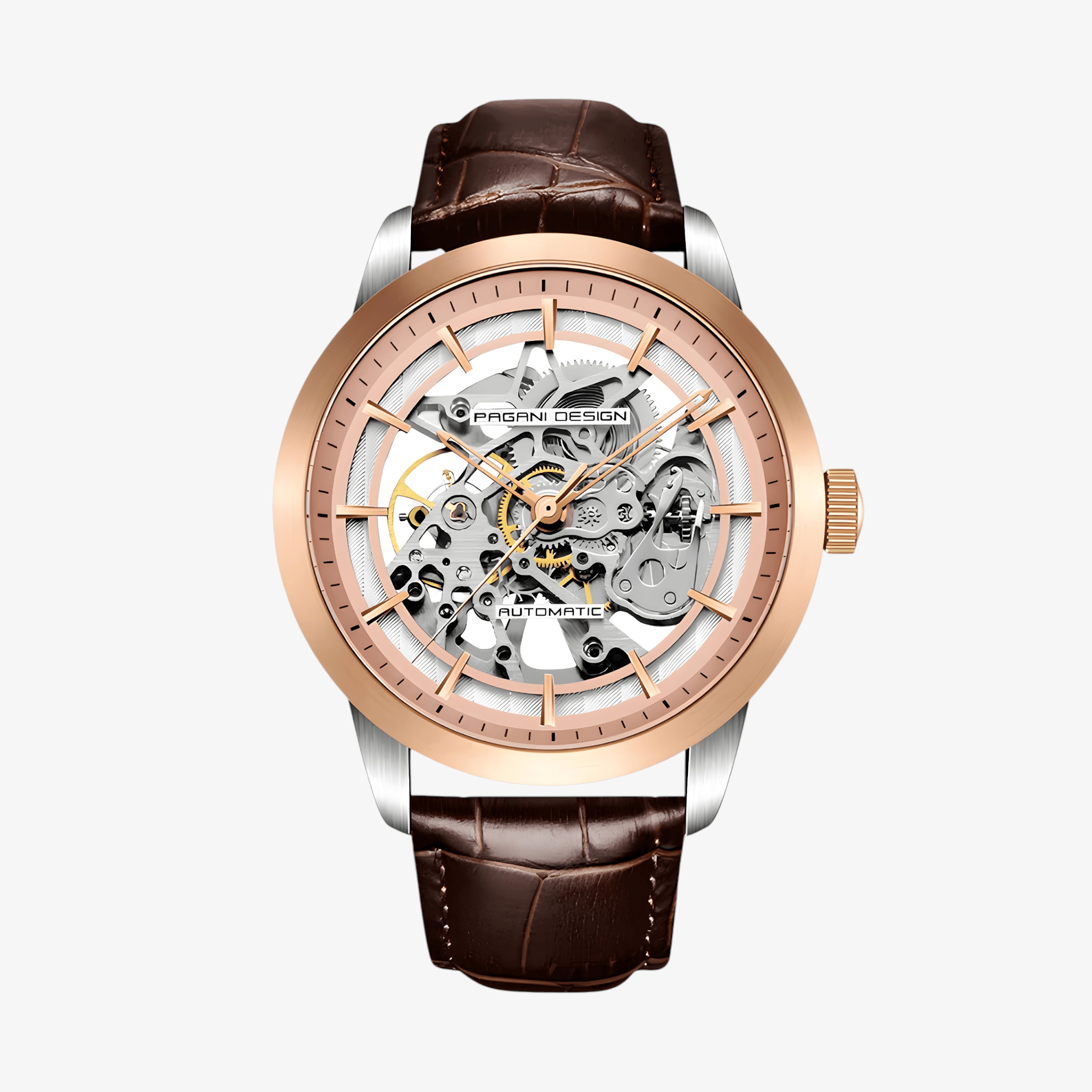 Muški Automatik Sat Pagani Design PD1638 Skeleton - Brown