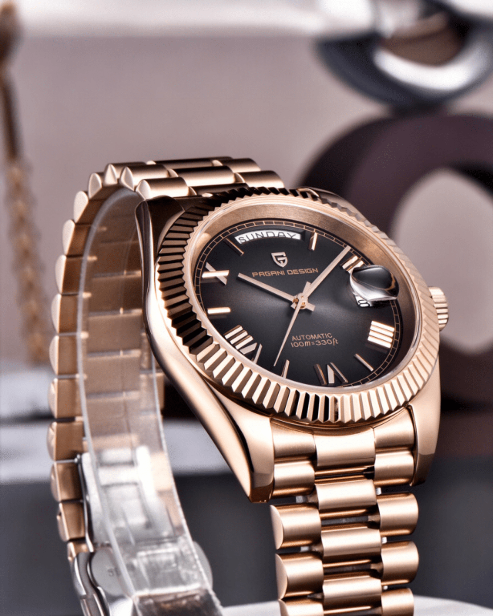 Muski automatik sat Pagani Design PD1752 Roze Gold