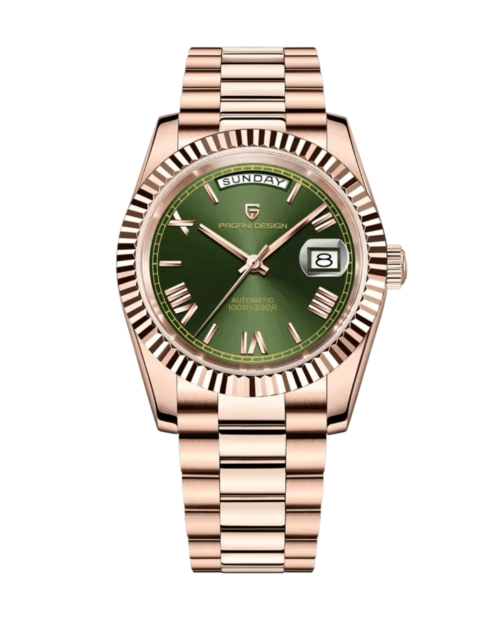 Muski automatik sat Pagani Design PD1752 Roze Gold Zelena