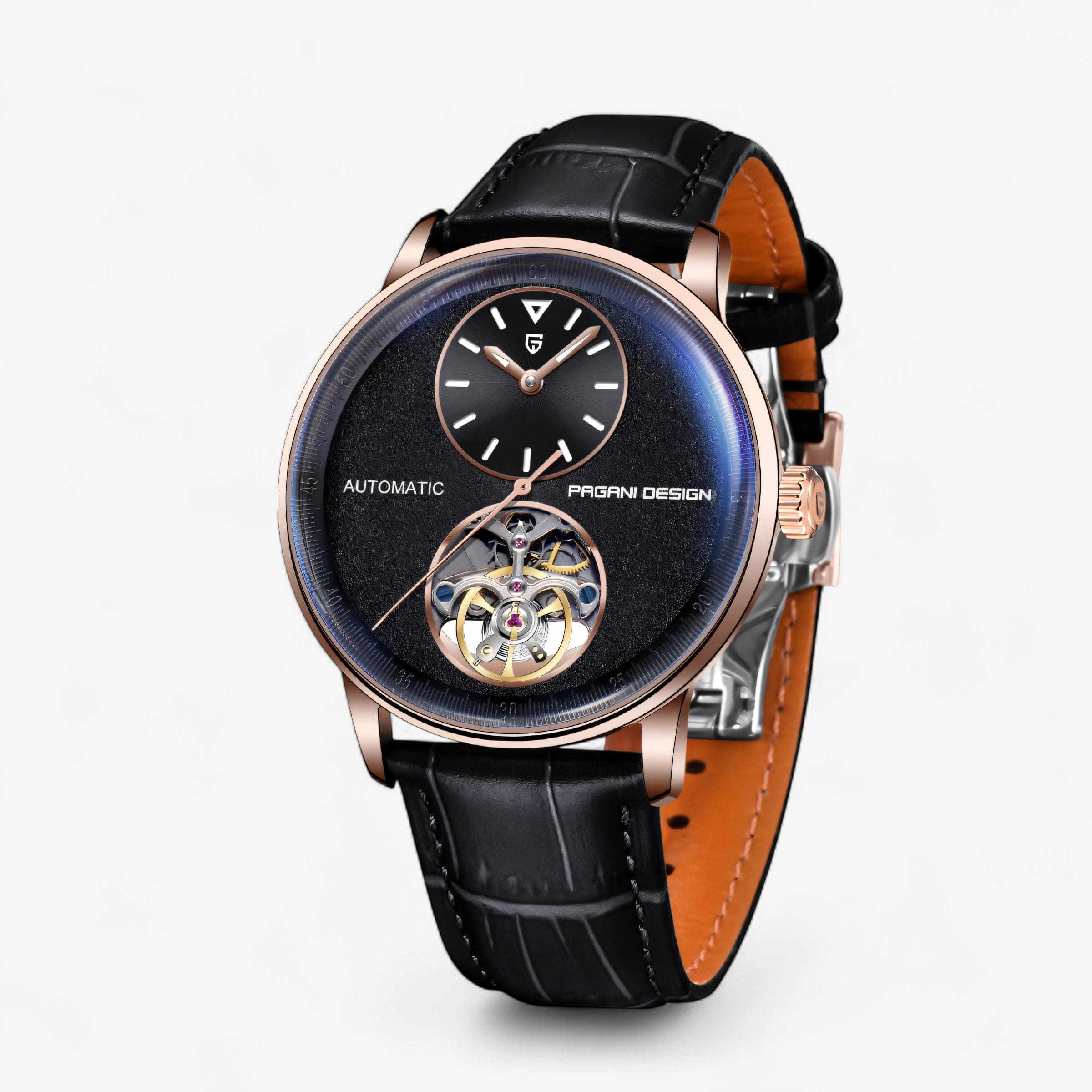 Muški Automatik Sat Pagani Design PD1796 - Black-Gold Vision