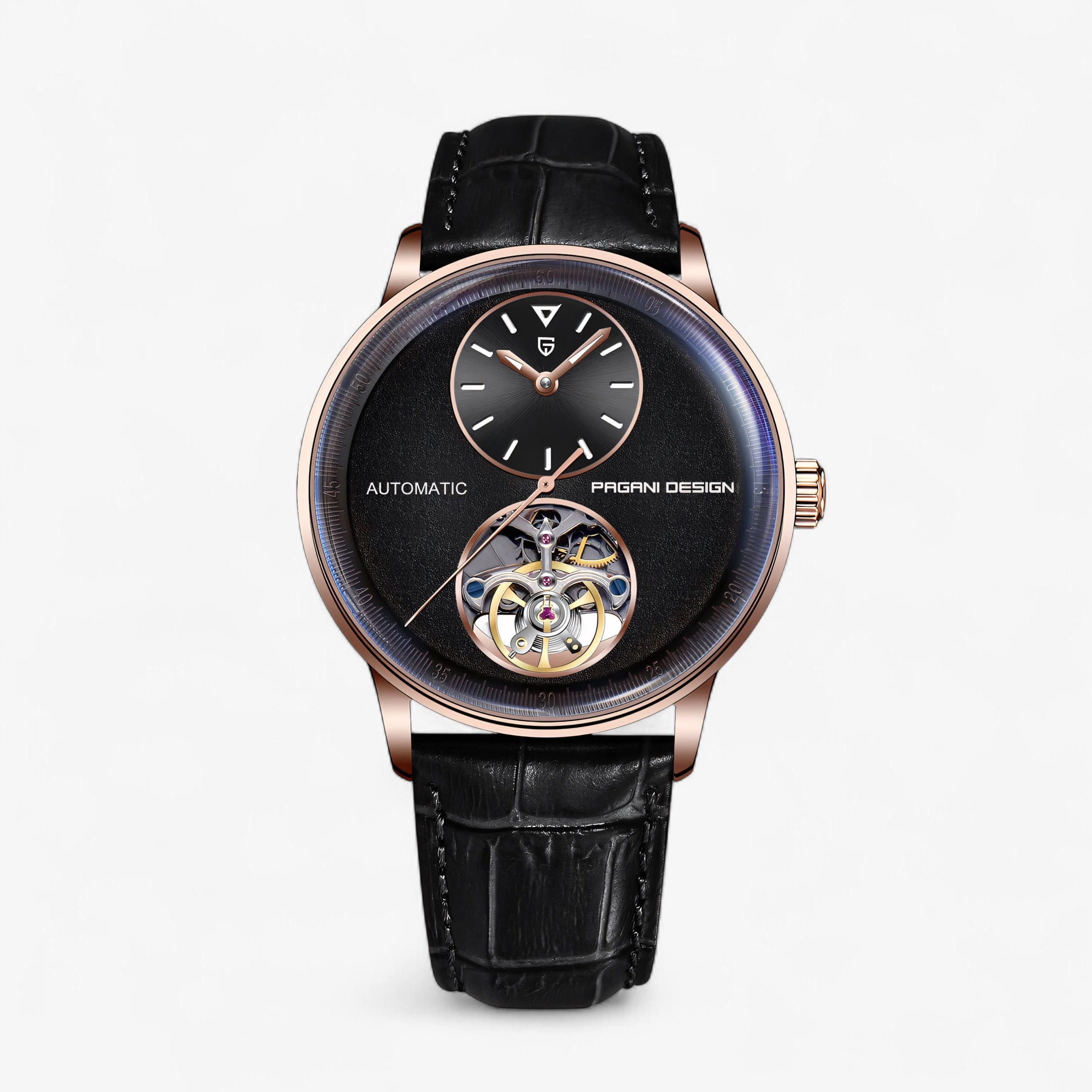 Muški Automatik Sat Pagani Design PD1796 - Black-Gold Vision
