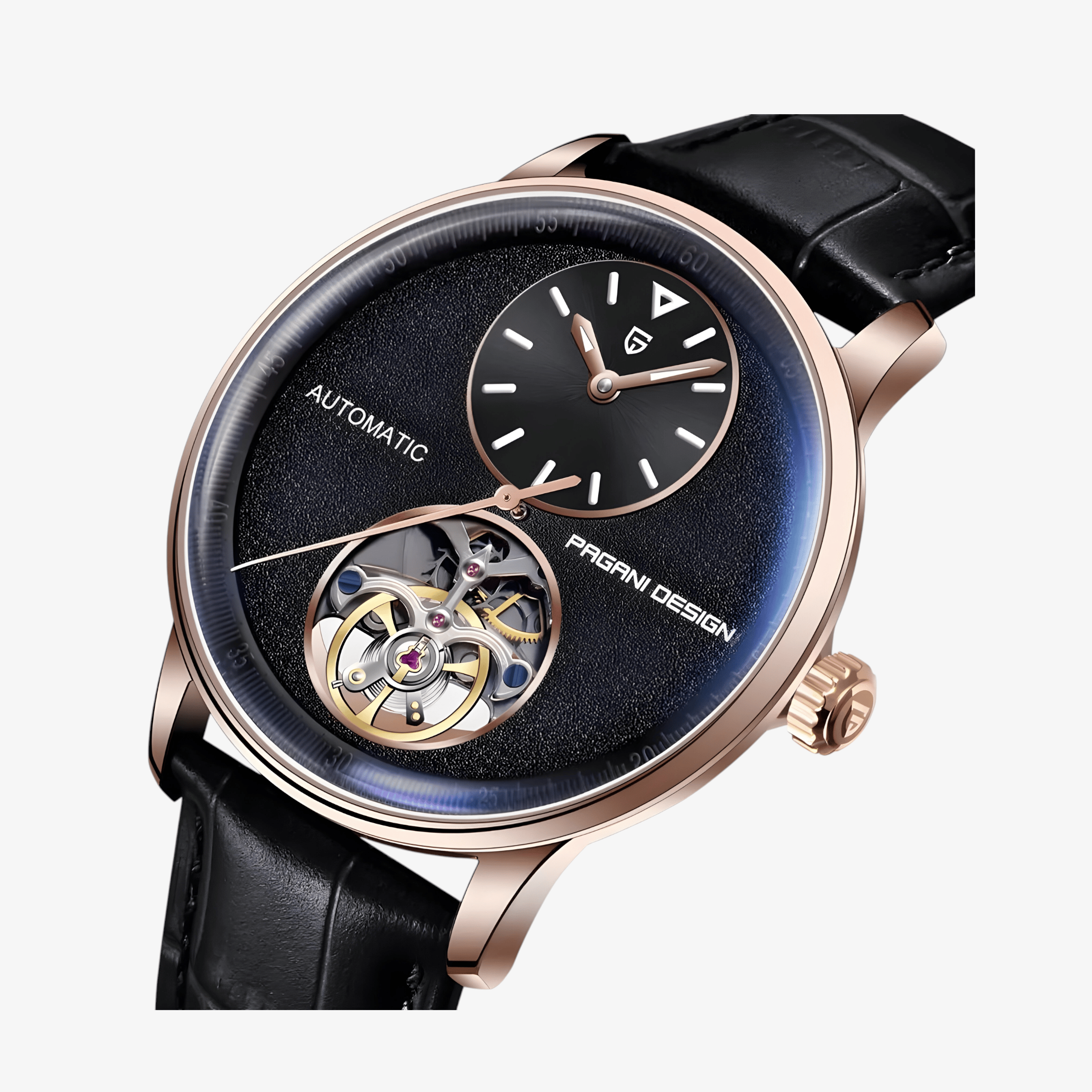 Muški Automatik Sat Pagani Design PD1796 - Black-Gold Vision