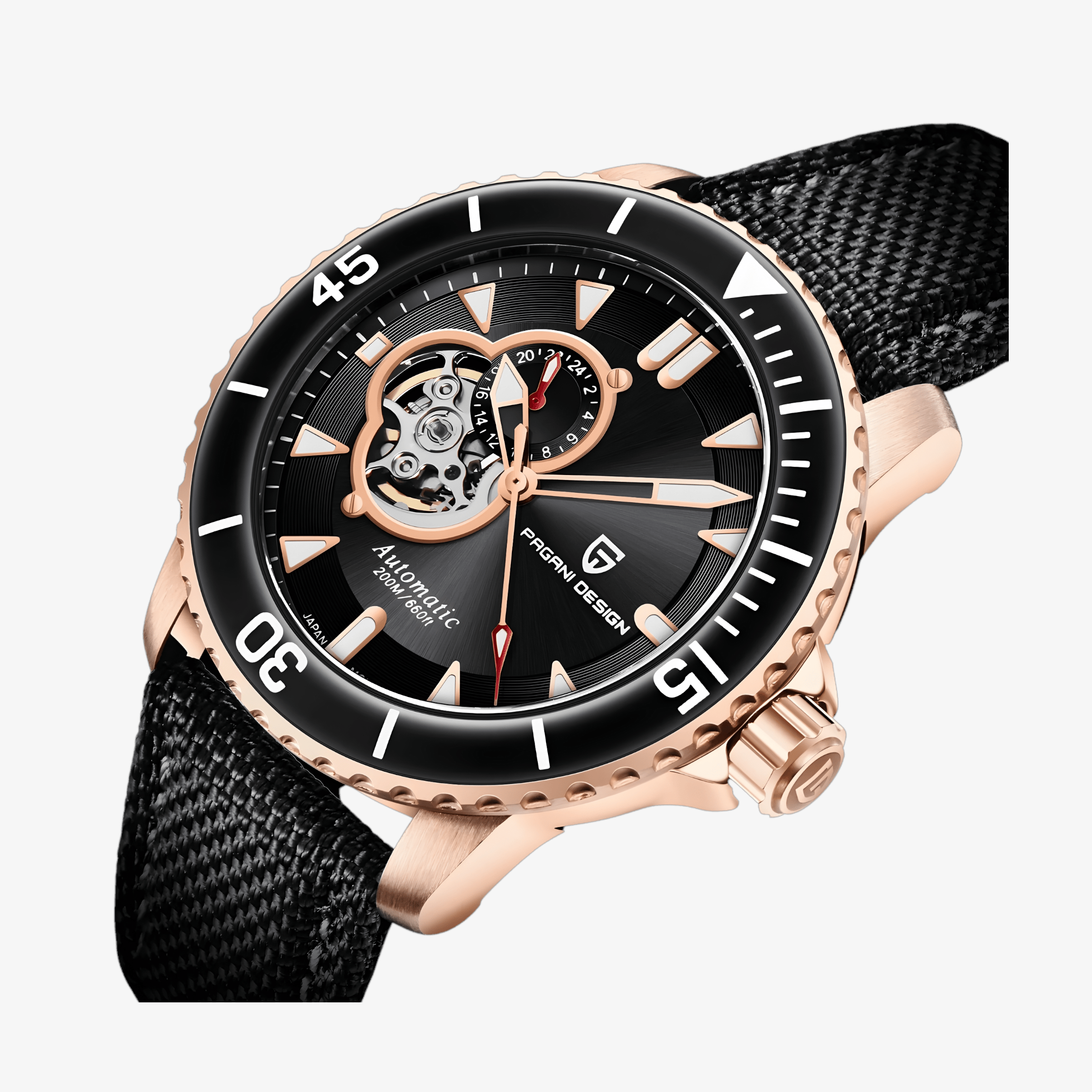 Muški Automatik Sat Pagani Desing PD1674 Tourbillon - Black/Gold