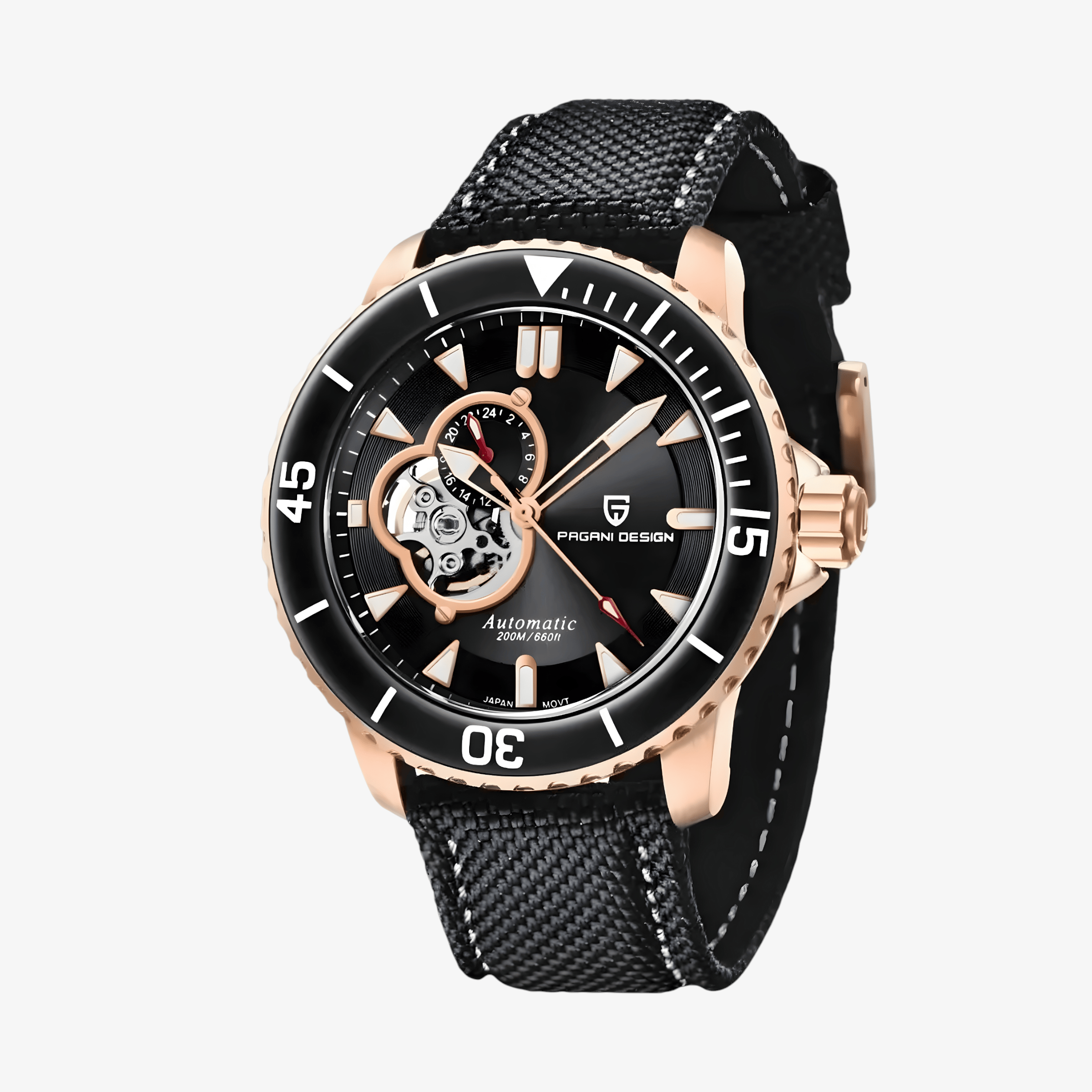 Muški Automatik Sat Pagani Desing PD1674 Tourbillon - Black/Gold