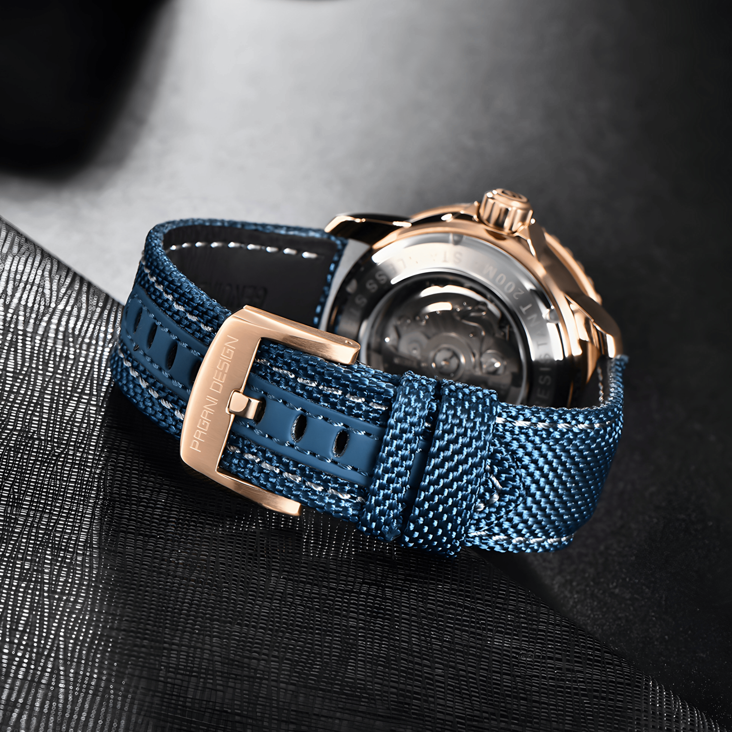 Muški Automatik Sat Pagani Desing PD1674 Tourbillon - Blue/Gold