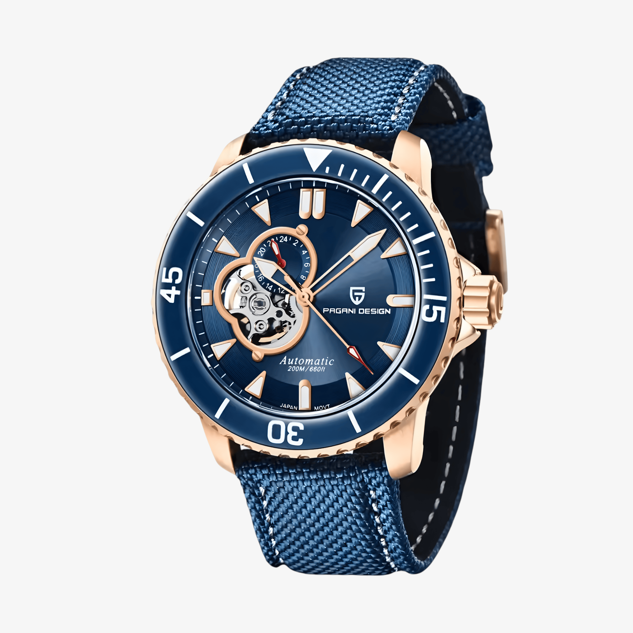 Muški Automatik Sat Pagani Desing PD1674 Tourbillon - Blue/Gold