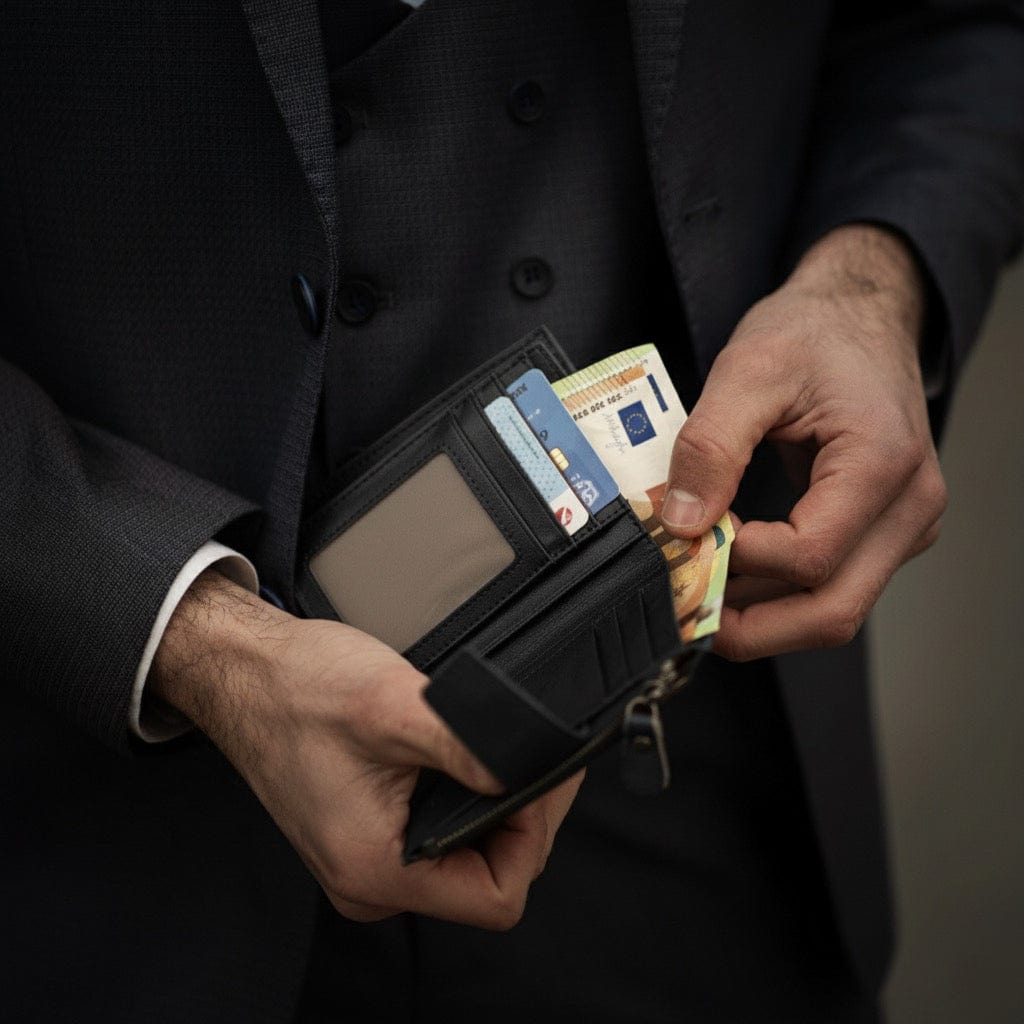 Muški Kožni Novčanik Geruola - Black 🦬