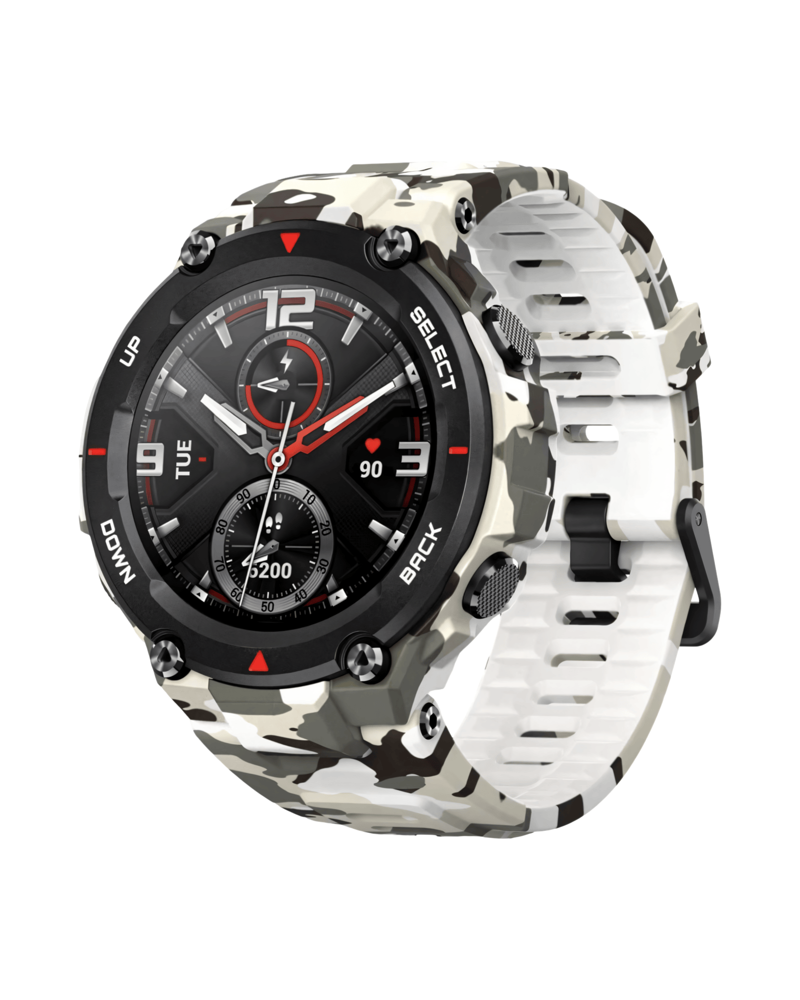 Muški pametni sat Amazfit T-Rex Pro, desna bočna strana, metalno kućište sa vojnim dizajnom i silikonskom narukvicom