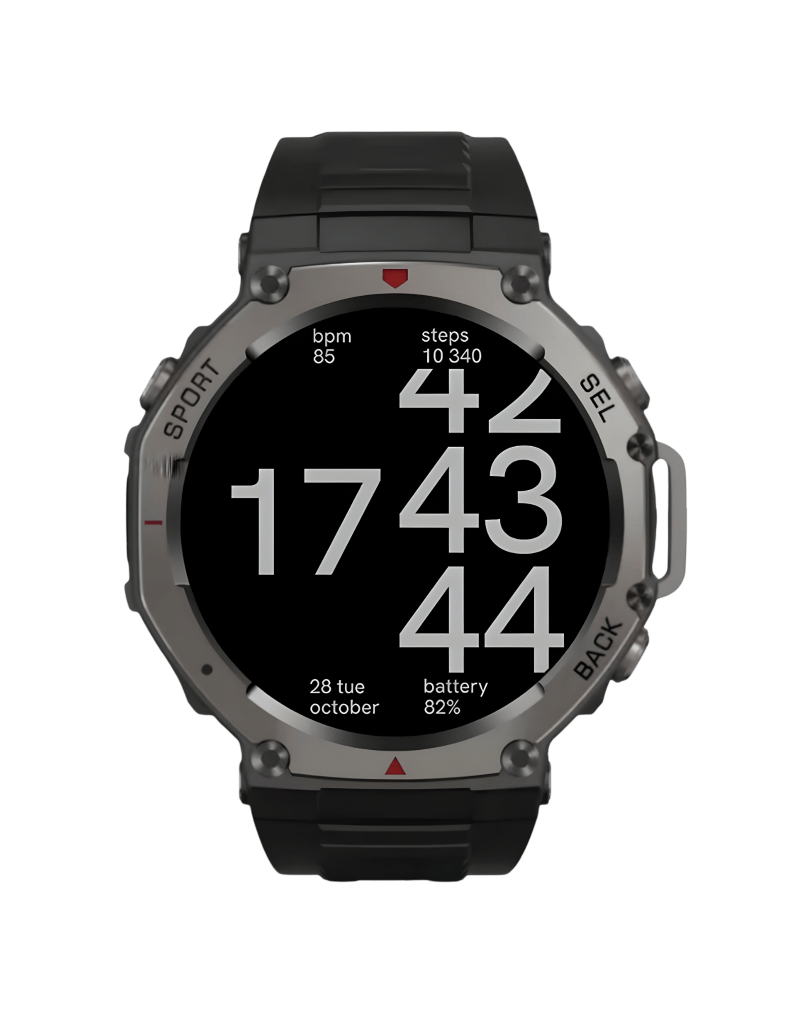 Pametni sat Military DM58 Black – ekran visoke rezolucije, crna silikonska narukvica