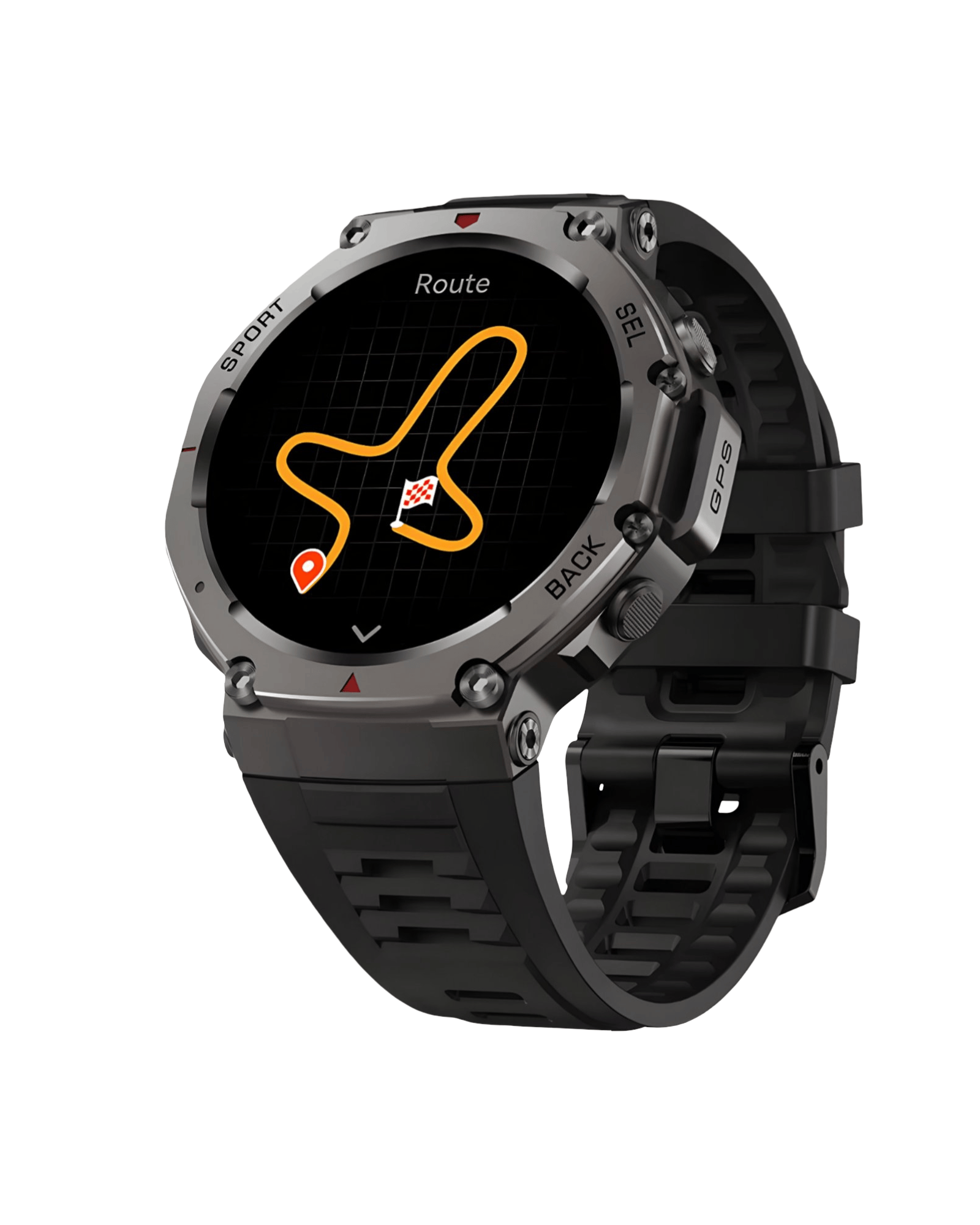 Military DM58 Black – bočni levi ugao sata sa crnom silikonskom narukvicom