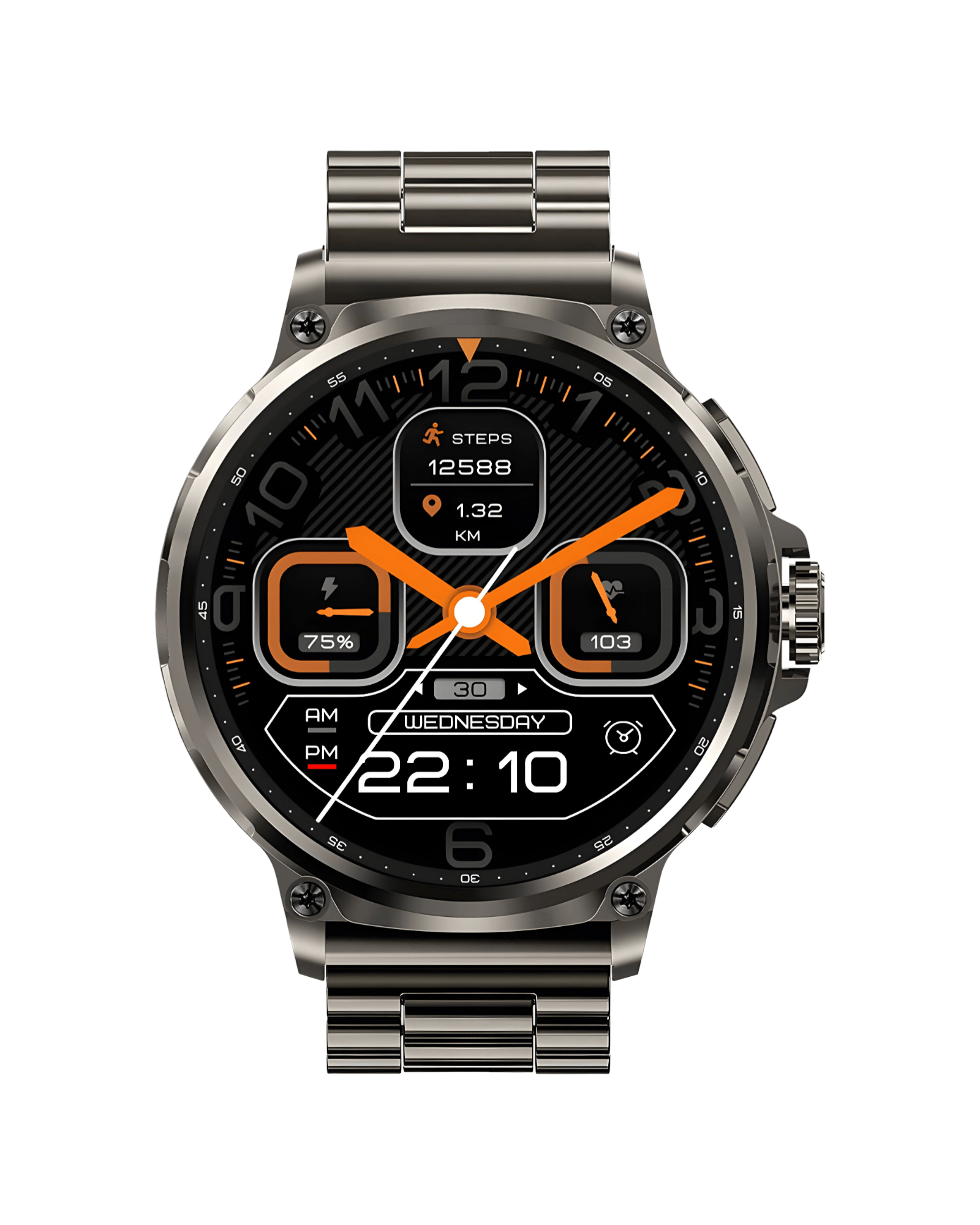 Muški pametni sat Military G21 Black – prednja strana sa aktivnim ekranom