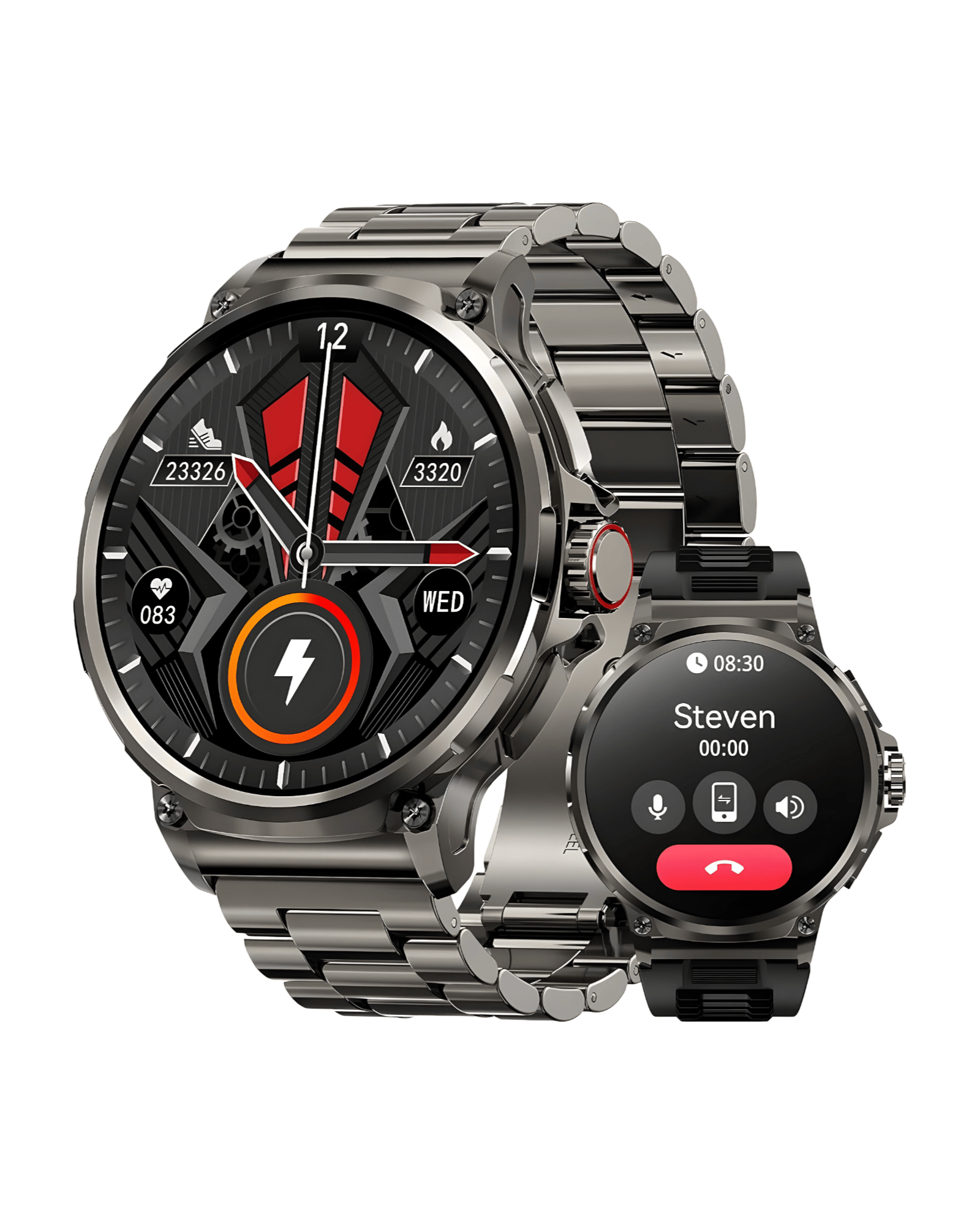 Military G21 Black pametni sat – kombinacija metalne i gumene narukvice, muški model