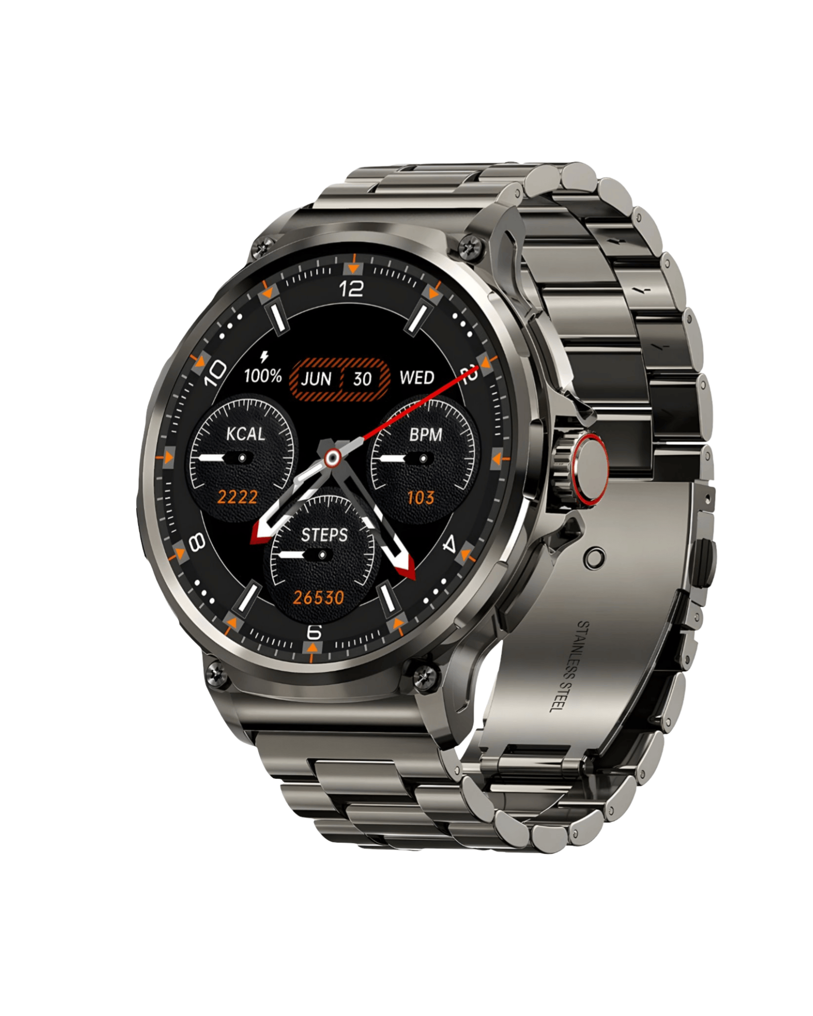 Muški pametni sat Military G21 Black – detalj bočne strane sa metalnom narukvicom