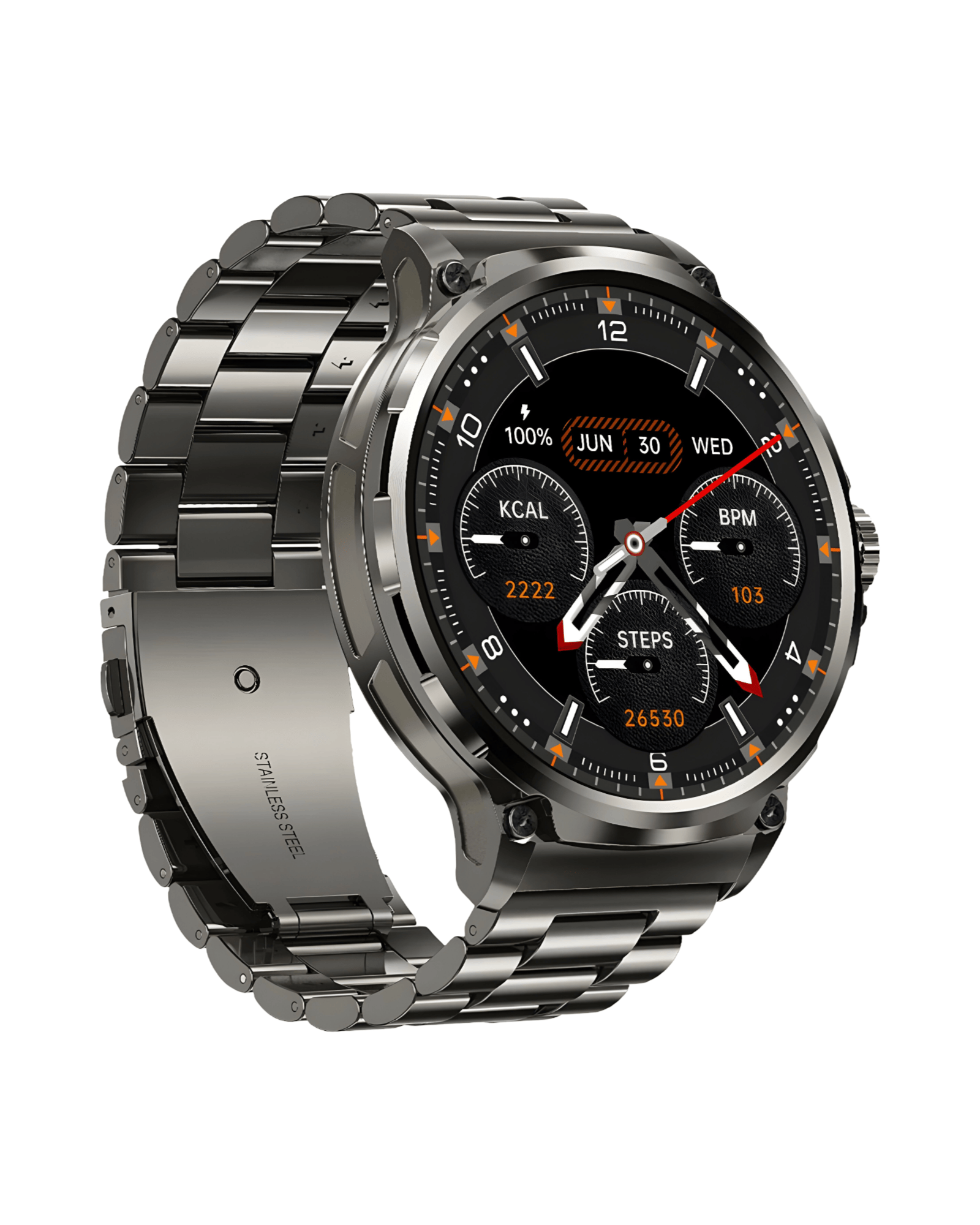 Military G21 Black pametni sat – bočna strana, metalna narukvica i tasteri