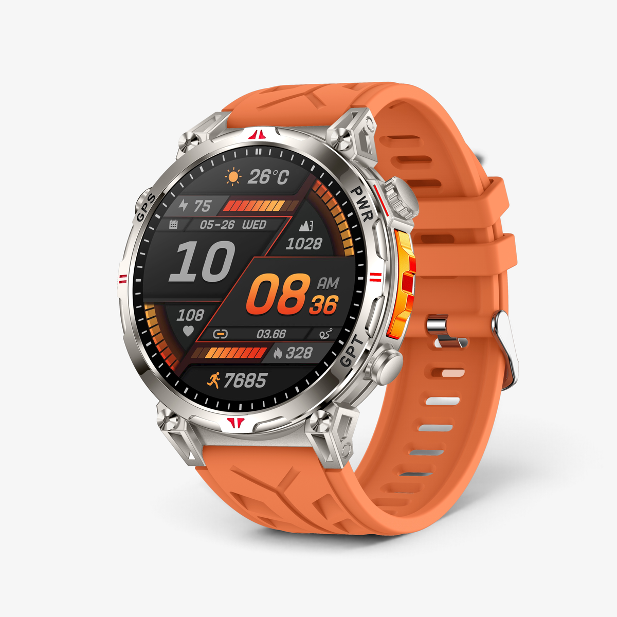 Muški Pametni Sat Military KC93 - Silver/Orange