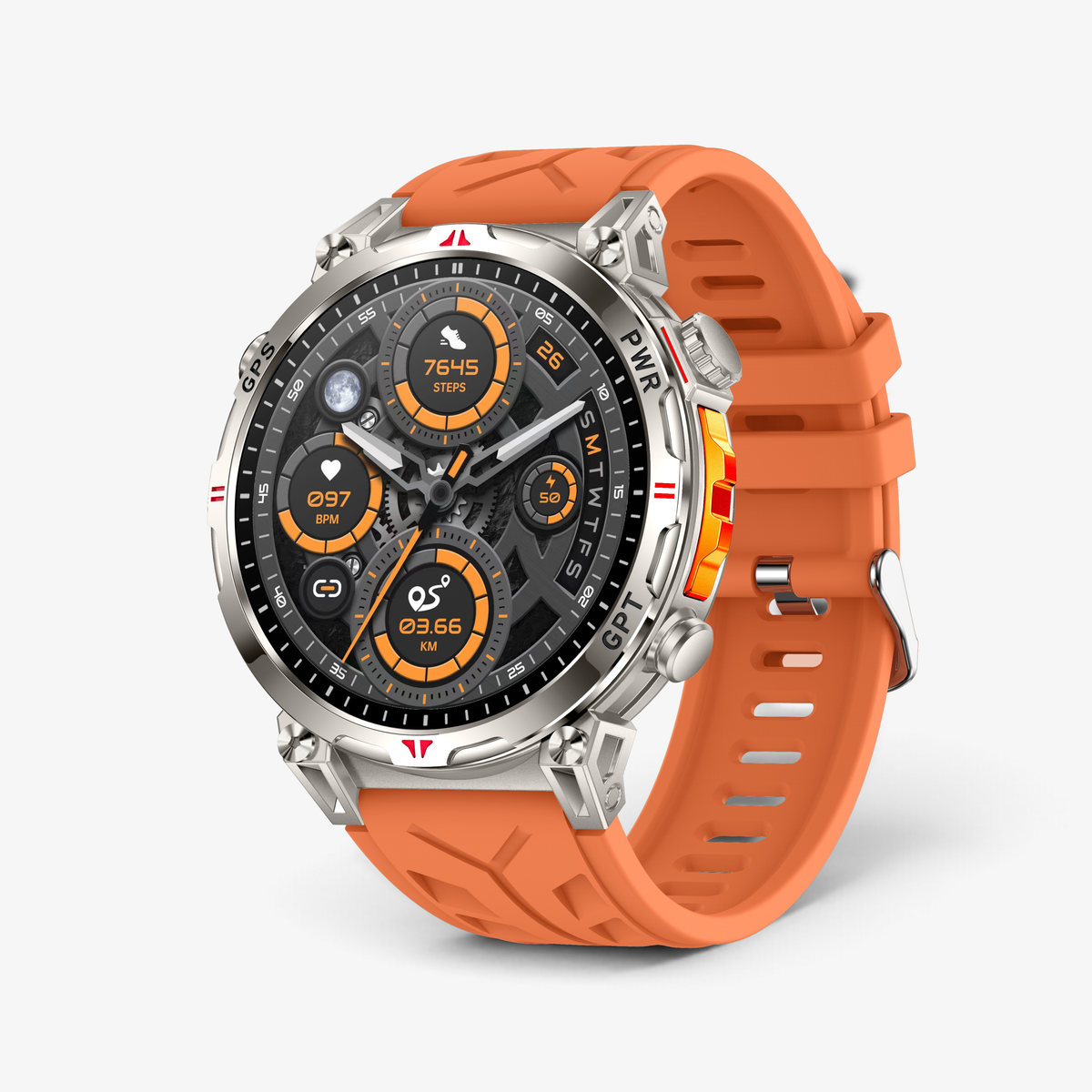 Muški Pametni Sat Military KC93 - Silver/Orange