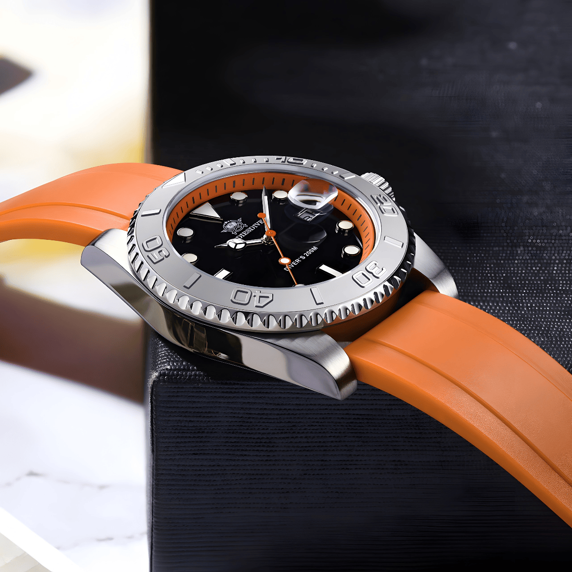 Muški Ronilački Sat ADDIESDIVE AD2040 - Silver/Orange