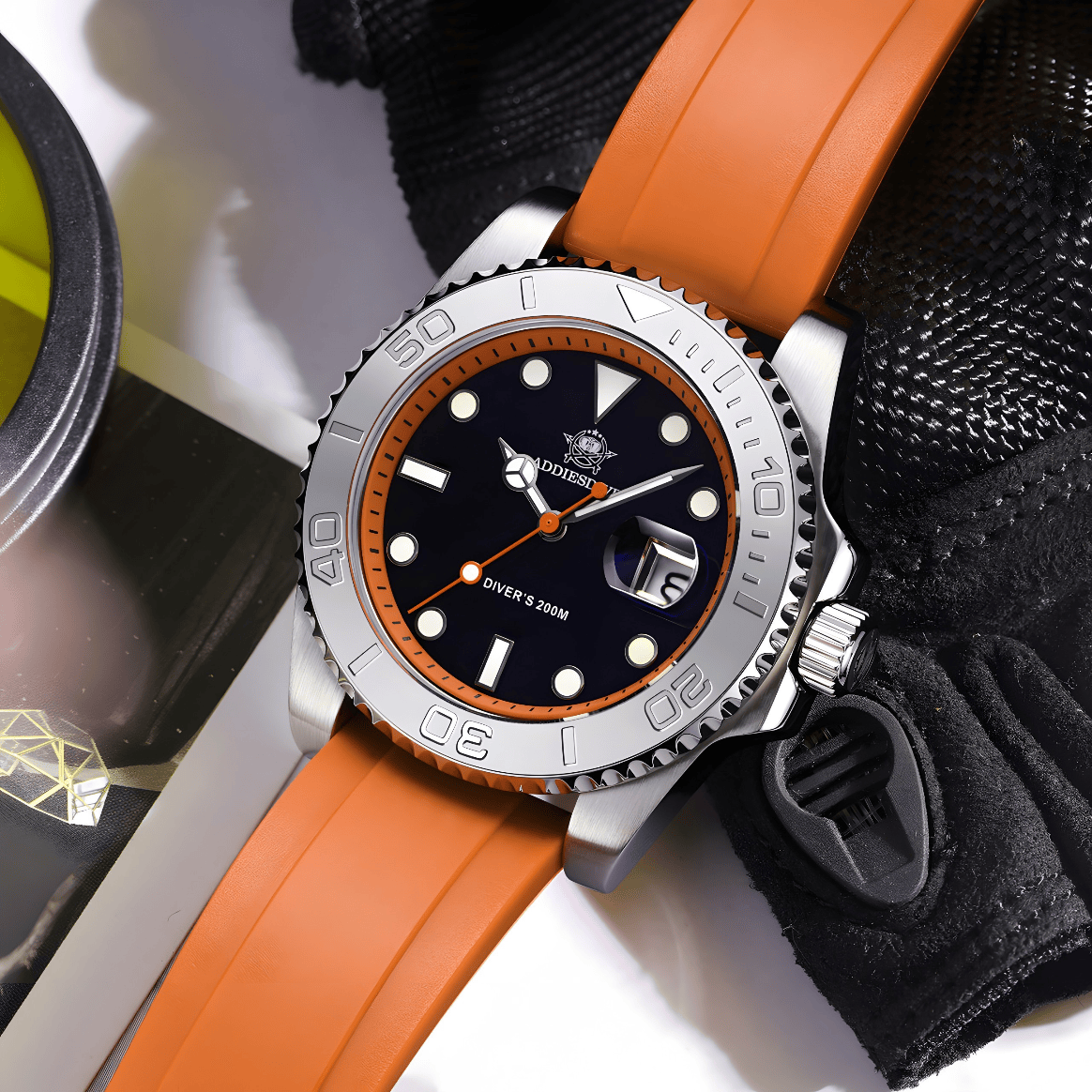 Muški Ronilački Sat ADDIESDIVE AD2040 - Silver/Orange