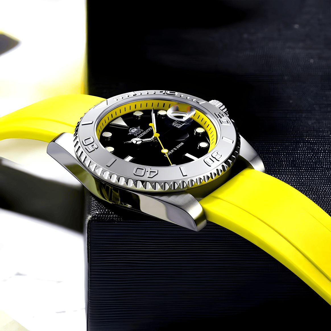 Muški Ronilački Sat ADDIESDIVE AD2040 - Silver/Yellow