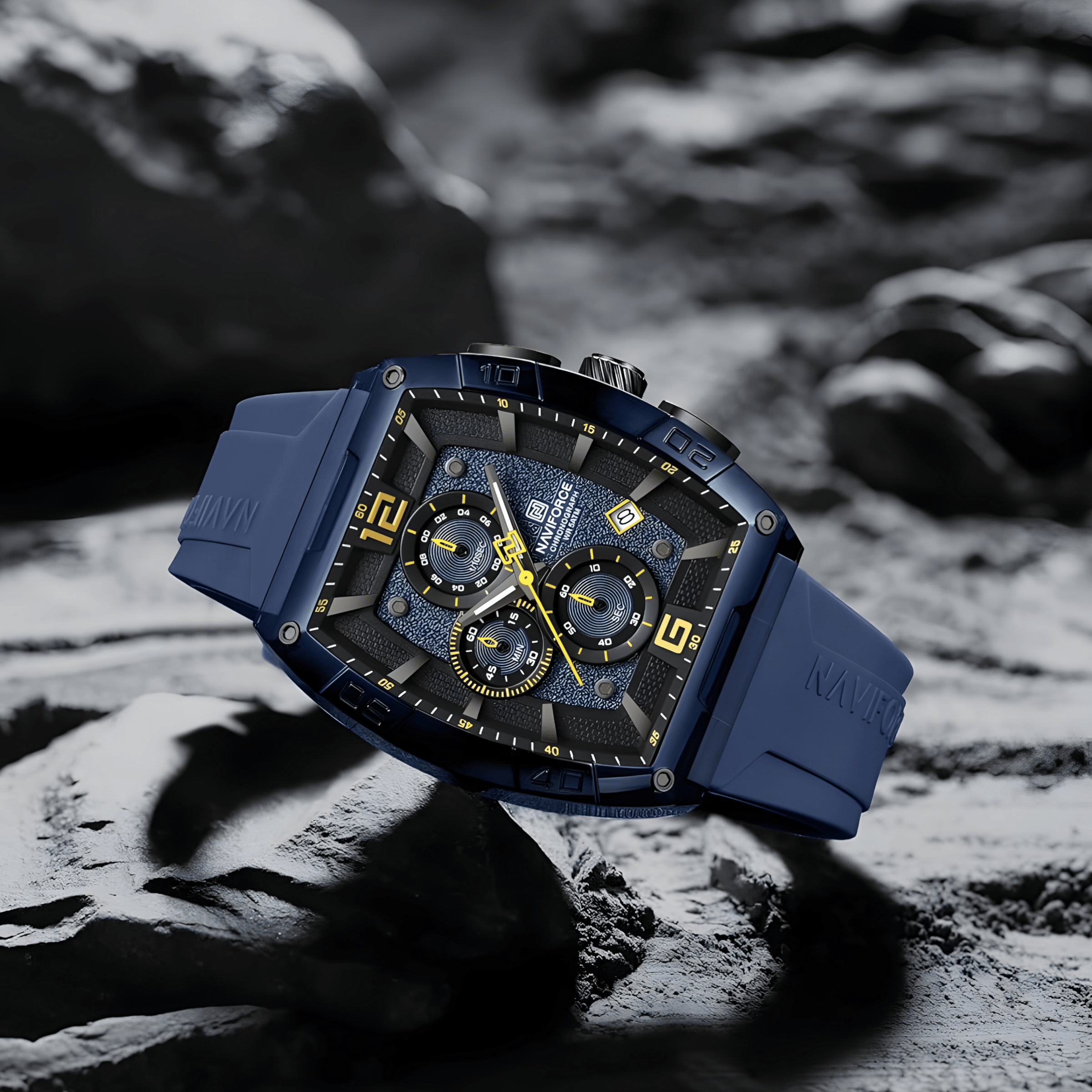 Ugaoni kadar sata NF6101 sa polikarbonatnim kućištem i sportskim silikonskim kaišem