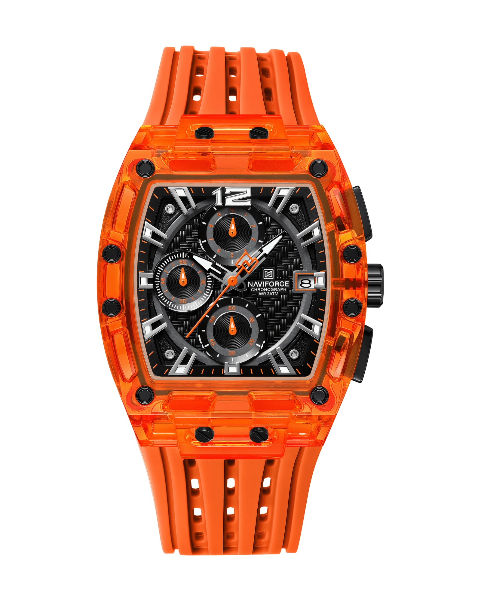 NaviForce NF7105 Narandžasta Boja - CHRONOTREK - Prikaz prednje strane muškog sata