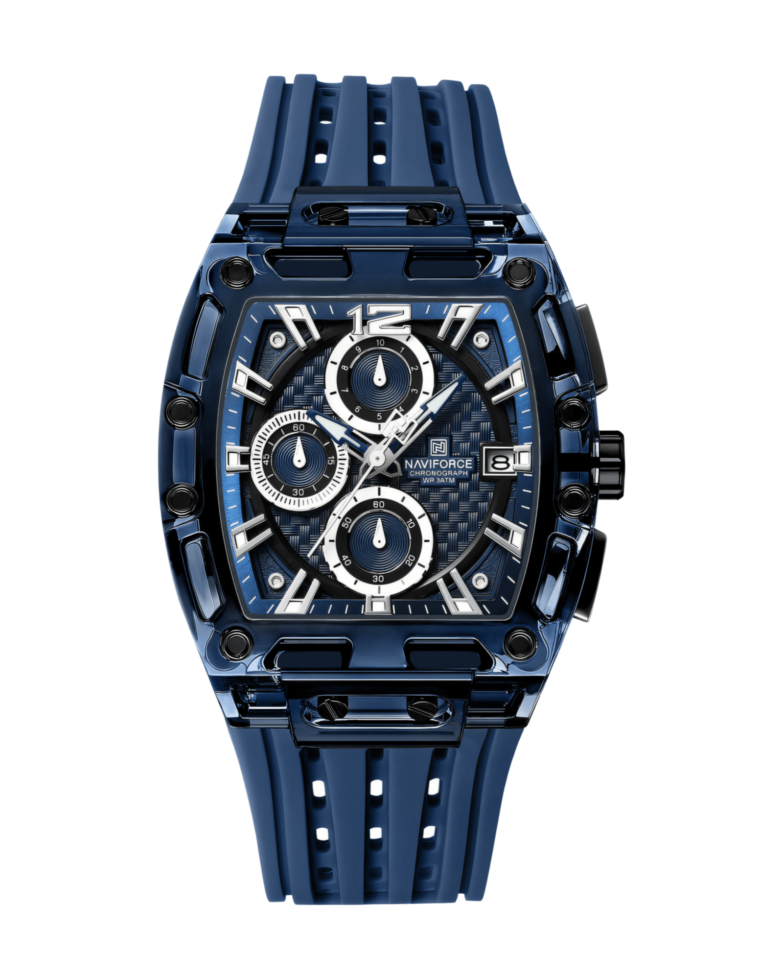 NaviForce NF7105 Plava Boja - CHRONOTREK - Prikaz prednje strane muškog sata