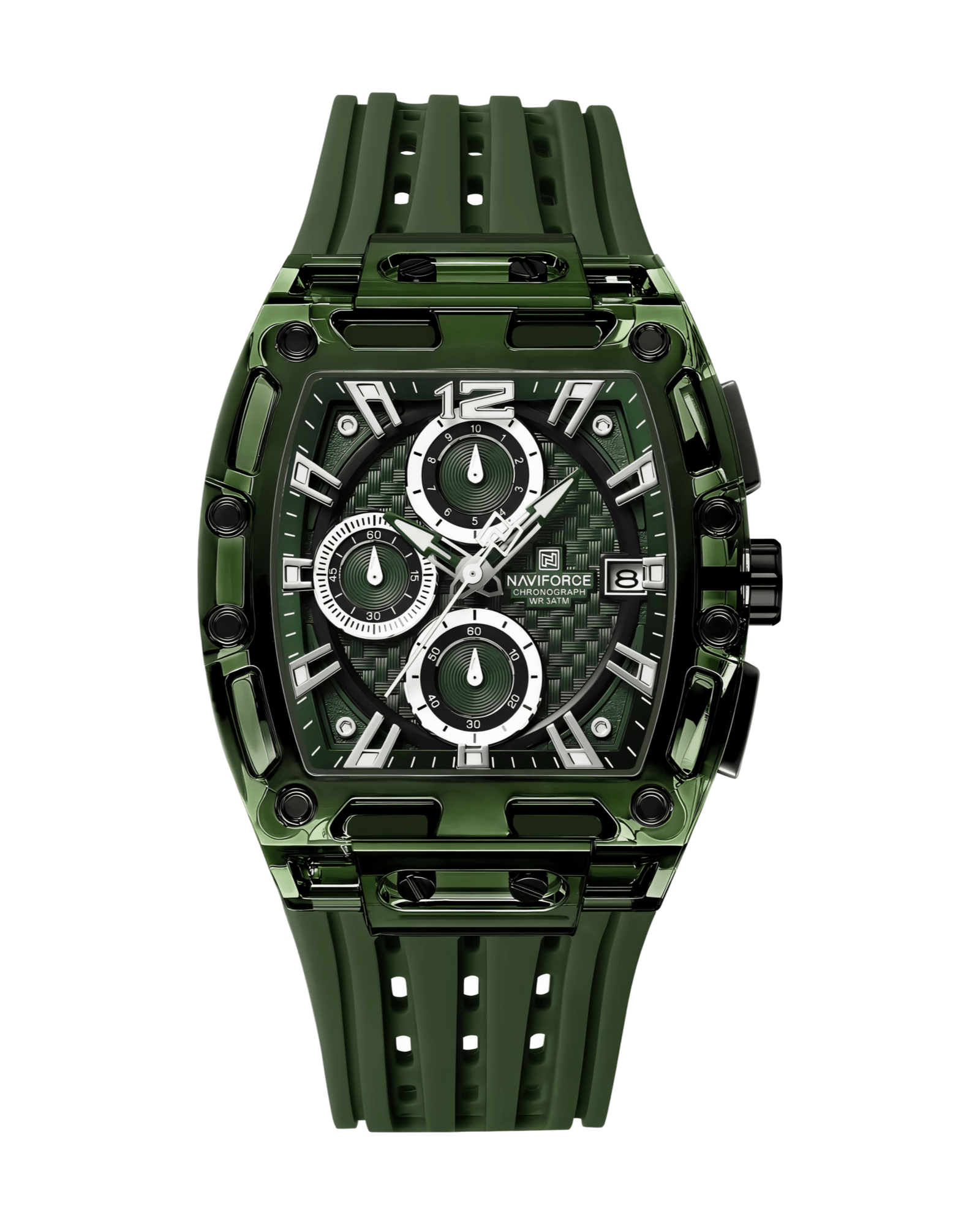NaviForce NF7105 Zelena Boja - CHRONOTREK - Prikaz prednje strane muškog sata