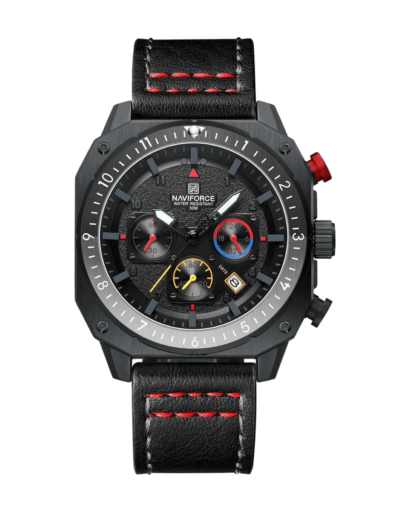 NaviForce NF8057 Muški sat u crnoj boji - Prikaz prednje strane sata