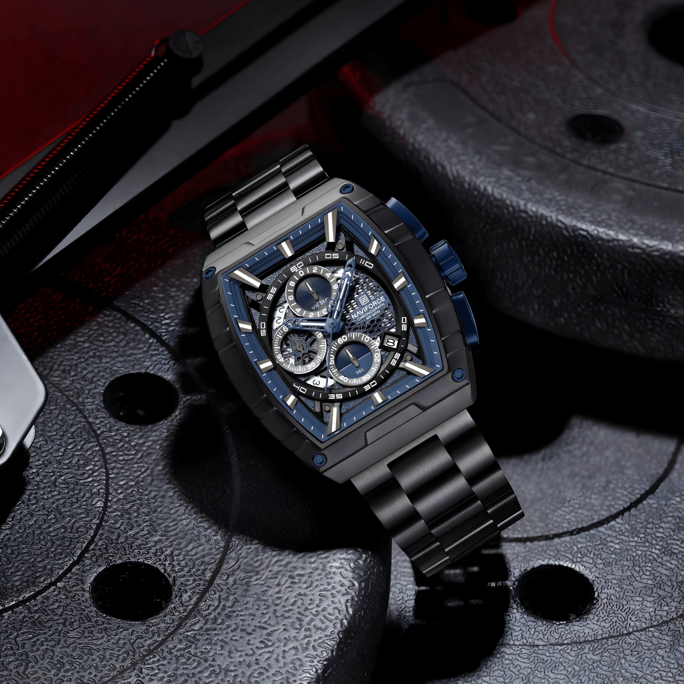 NaviForce NF8066 Titan muški sat sa plavim brojčanikom, stainless steel kućište i metalna narukvica