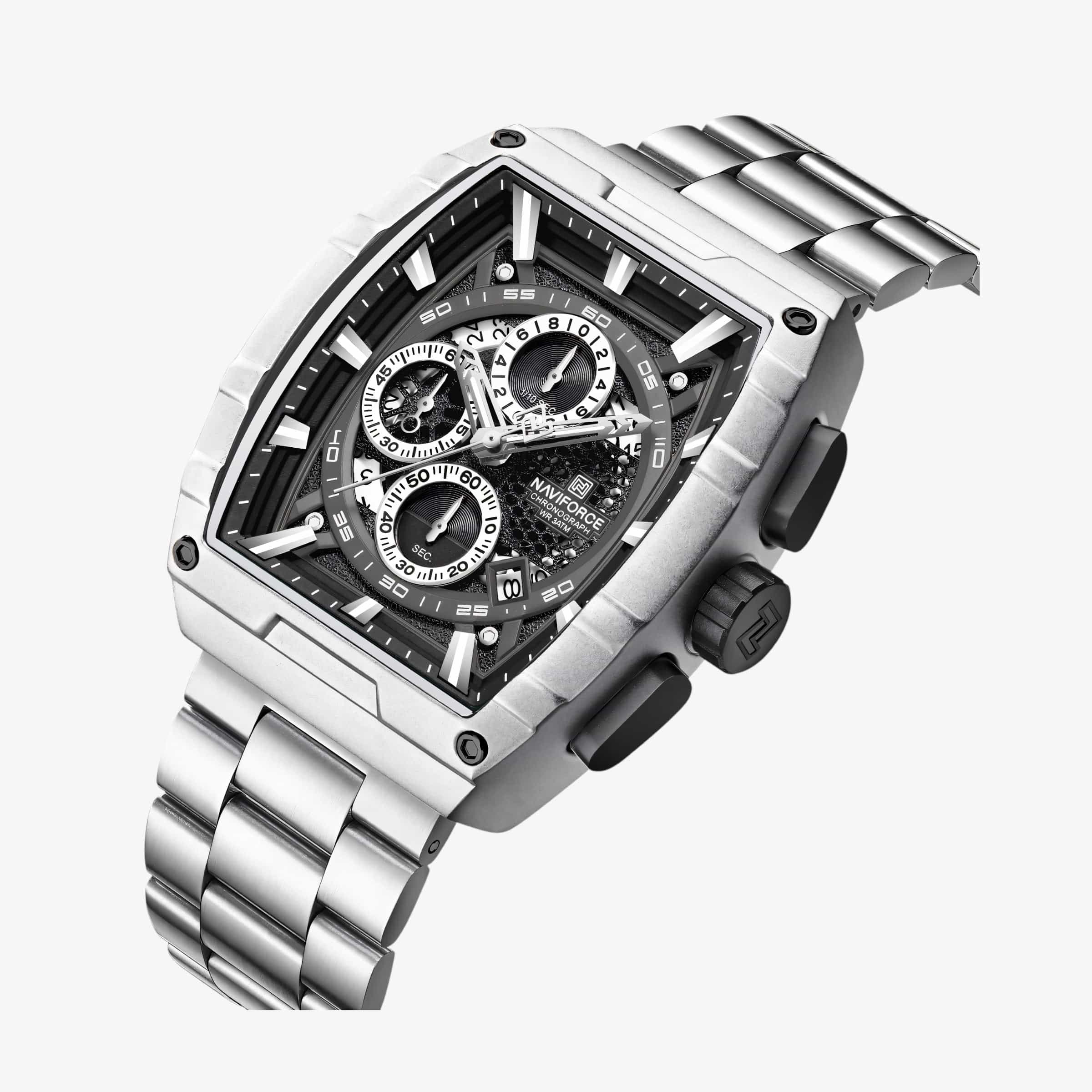 Muški sat Naviforce NF8066 u srebrnoj boji – sportsko-elegantan dizajn sa hronografom