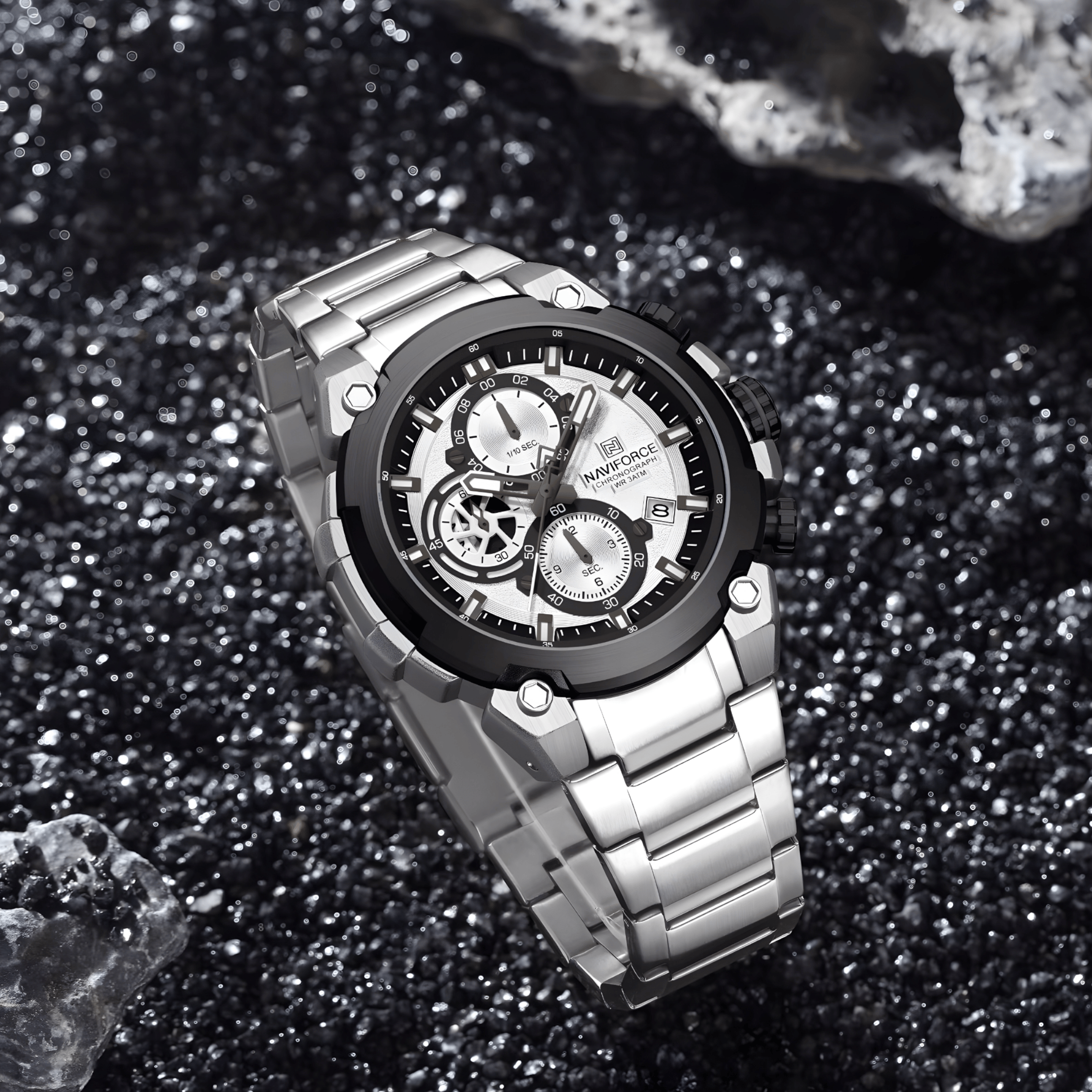 Muški sat NaviForce NF8071 Striker - Silver