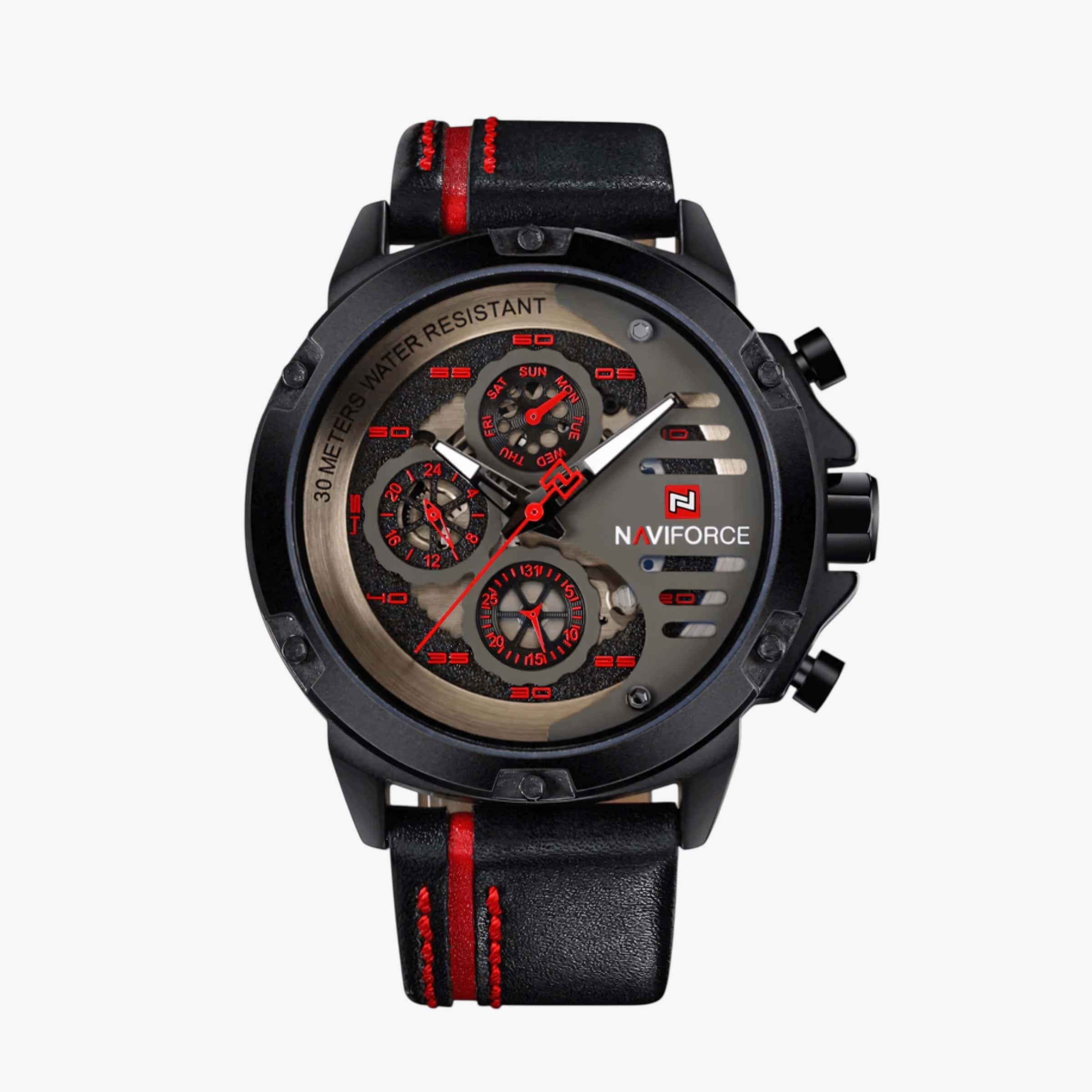 Muški sat NaviForce NF9110 - Crno-Crvena Boja