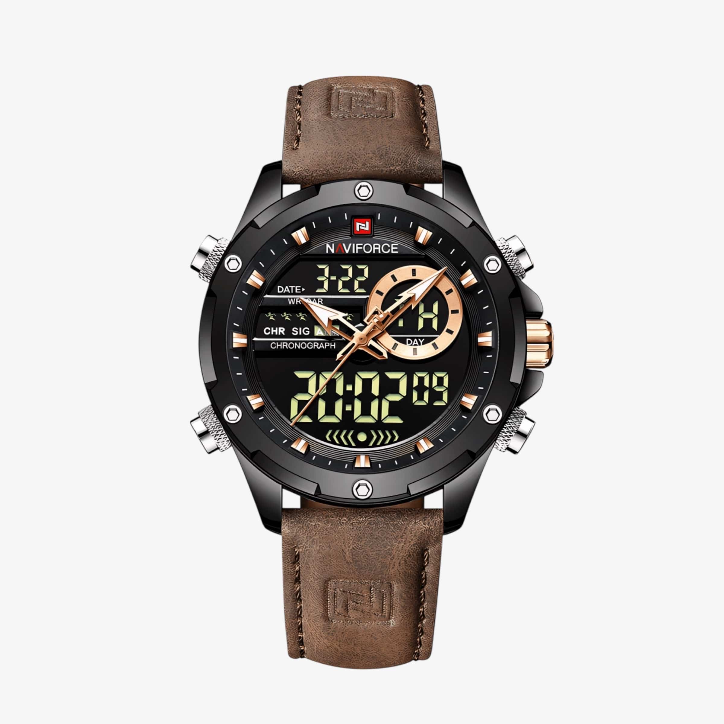 Muški sat NaviForce NF9208 - Braon Boja