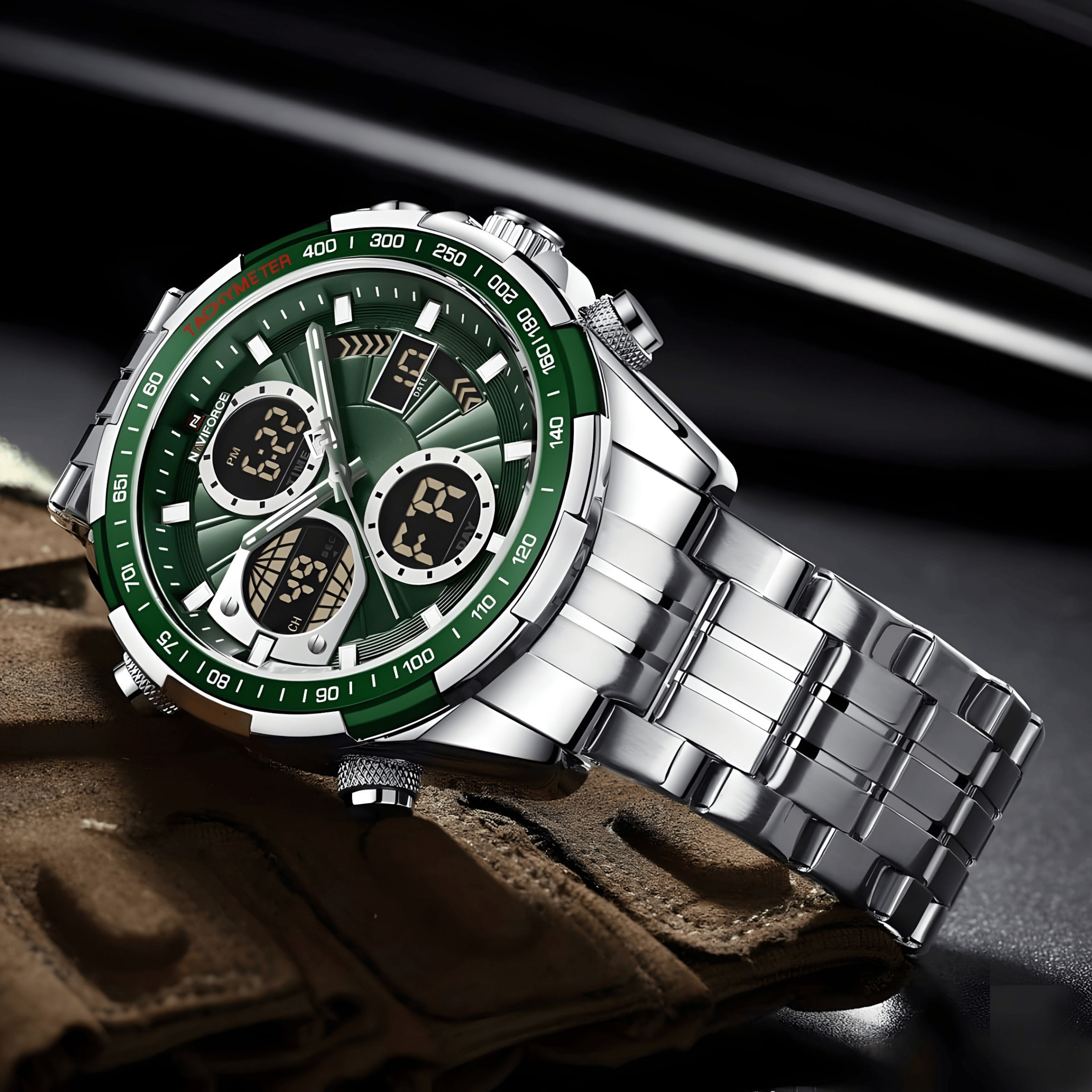 Muški Sat NaviForce Ranger NF9197 Metal – Zelena Boja