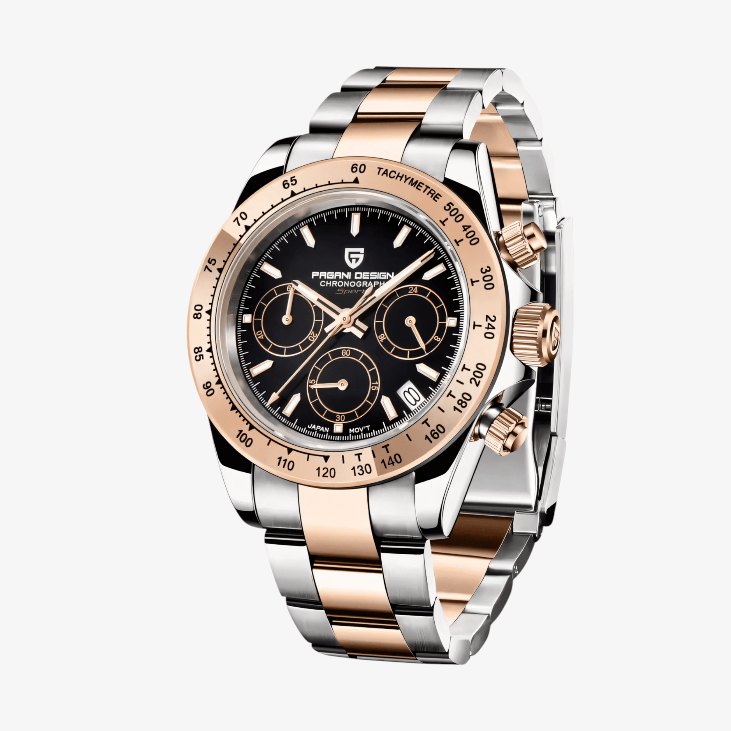 Muški Sat Pagani Design PD1664 Daytona Metal - Rose Gold/Black