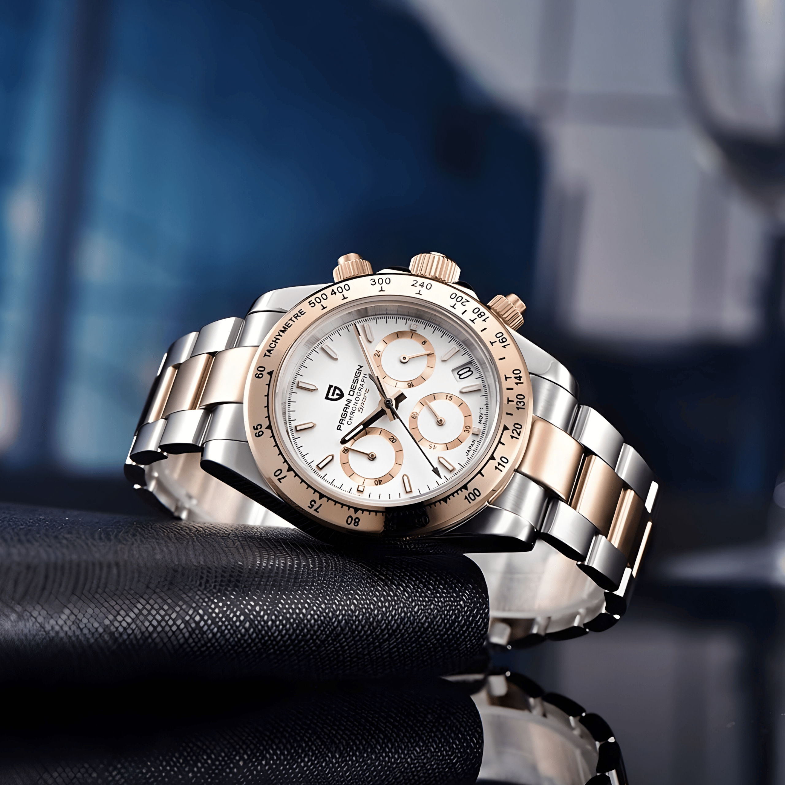 Muški Sat Pagani Design PD1664 Daytona Metal - Rose Gold/White