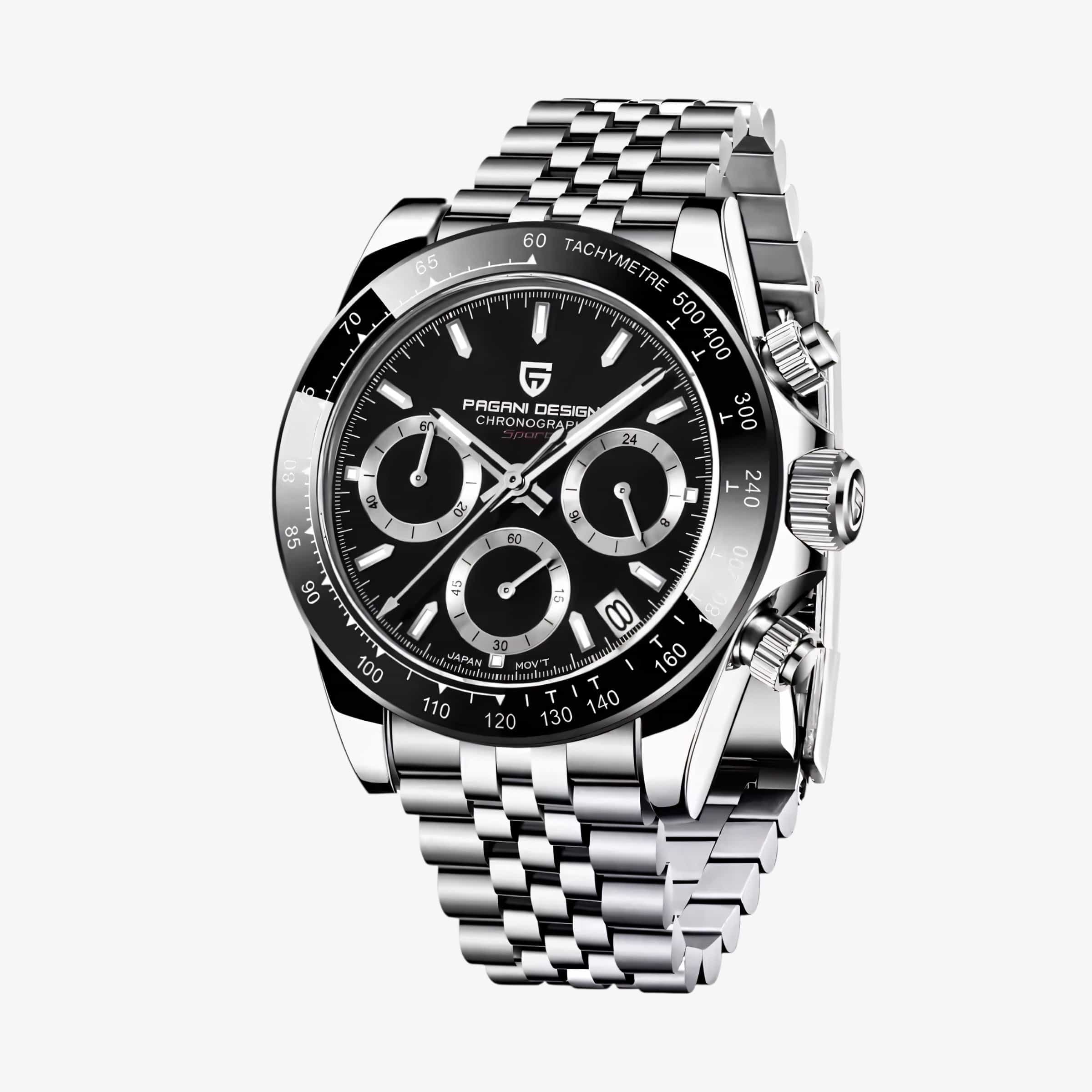 Muški Sat Pagani Design PD1664 Daytona Metal - Silver/Black